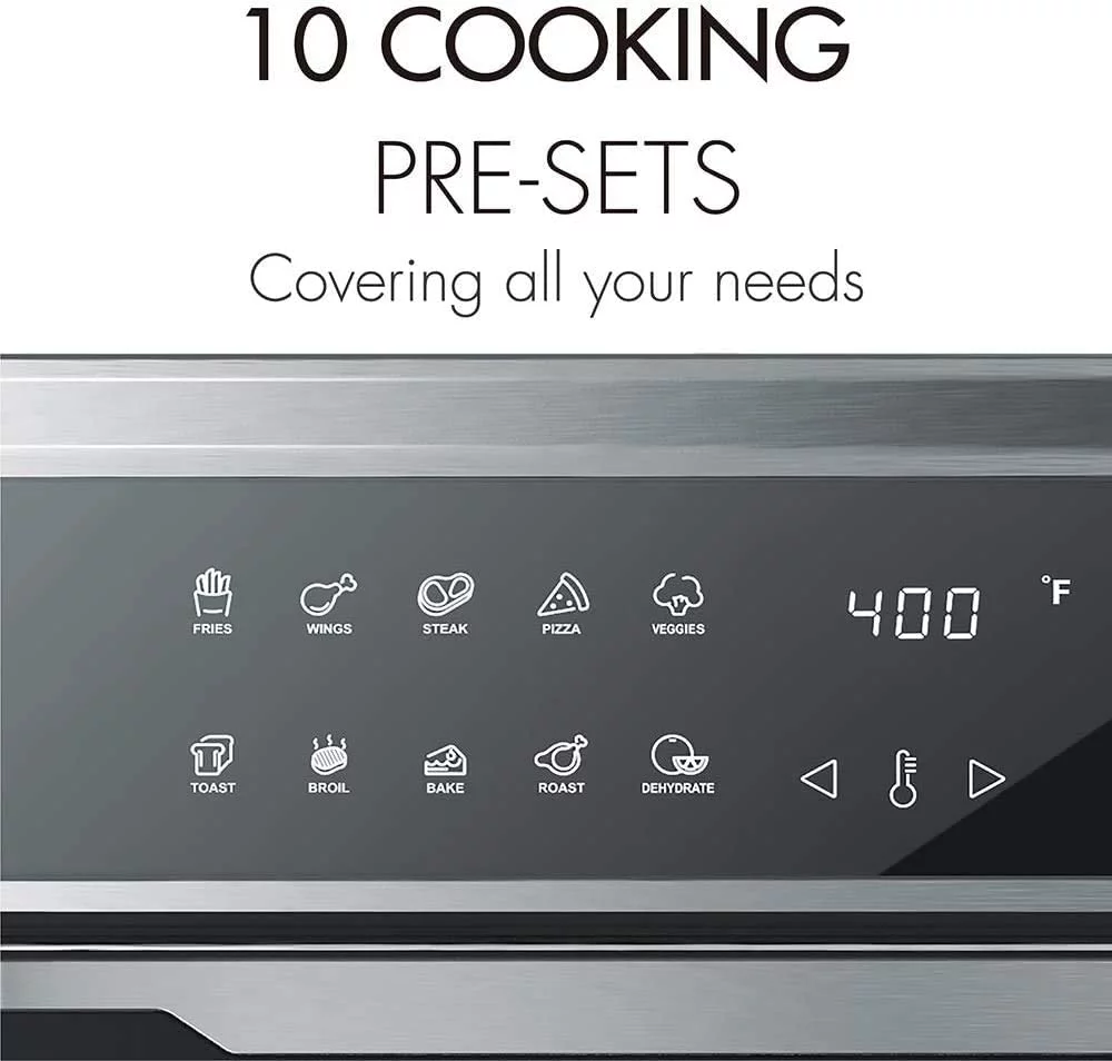 ignited Air Fryer Toaster Oven 26.4 Quarts Family Size Large Capacity Oven For Bake Broil Pizza Roast Toast