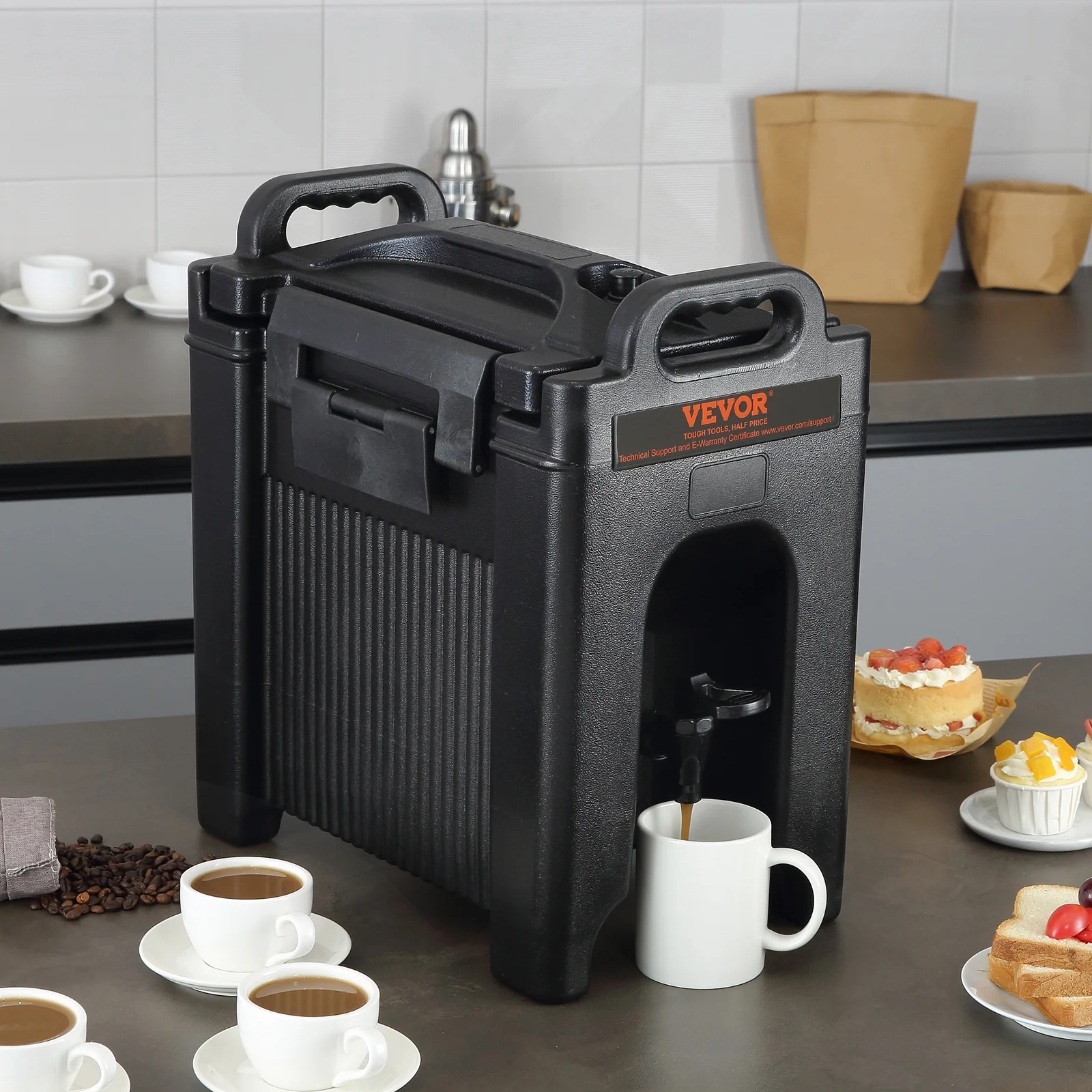 SKYSHALO Insulated Iced and Hot Beverage Server/Dispenser 2.5 Gallon Beverage Carrier Food-Grade LDPE Material