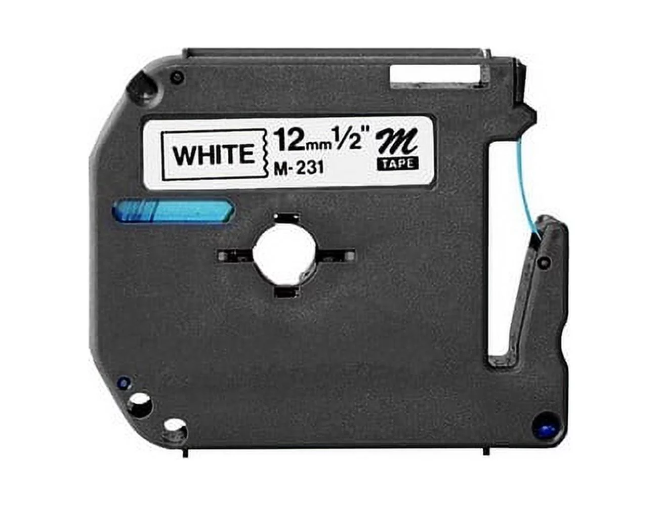 PrinterDash Compatible Replacement for Brother Black on White Non-Laminated P-Touch Label Tape (1/2in x 26Ft./12mm x 8m) (M-231)