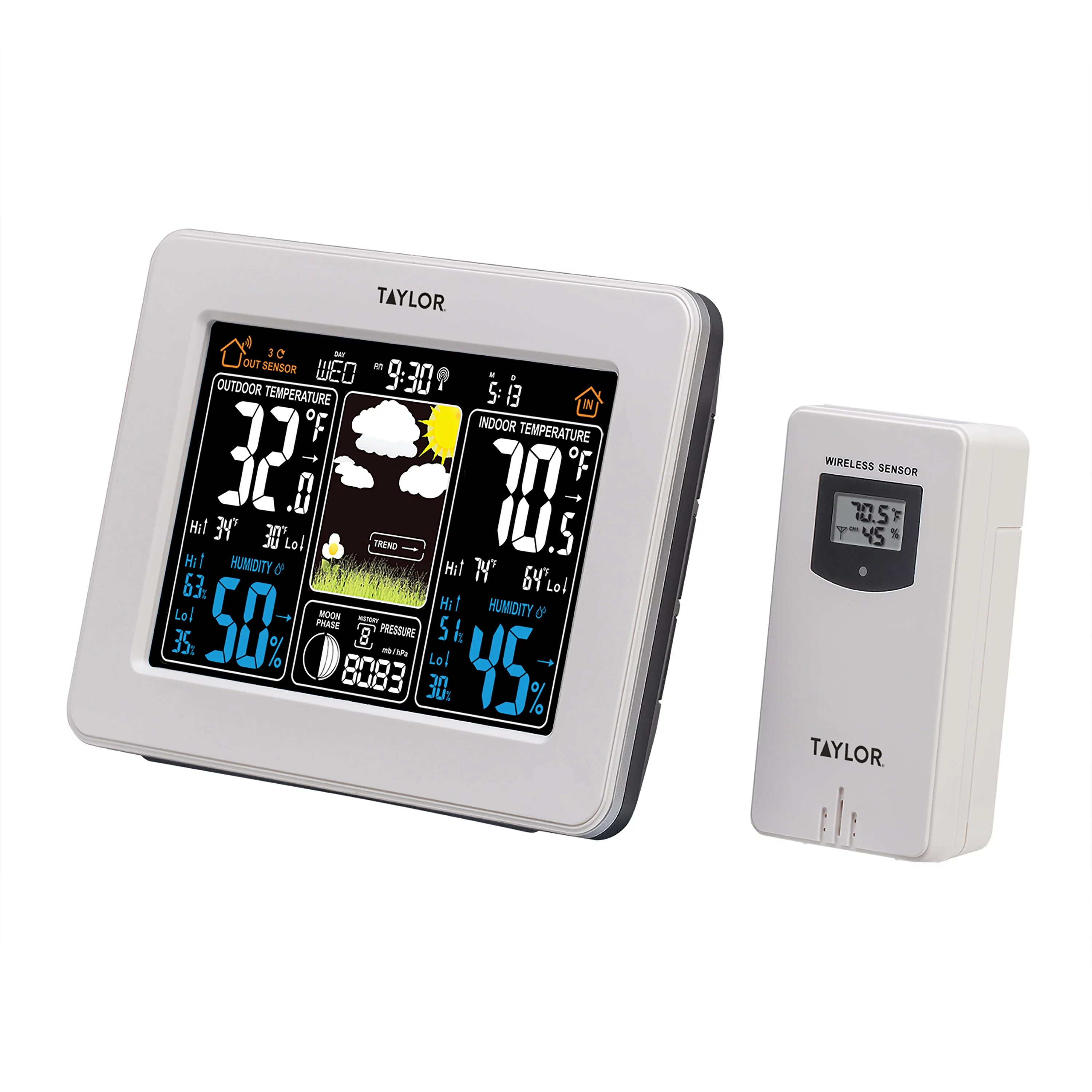 Taylor Precision Products 3 Channel Deluxe Weather Forecaster