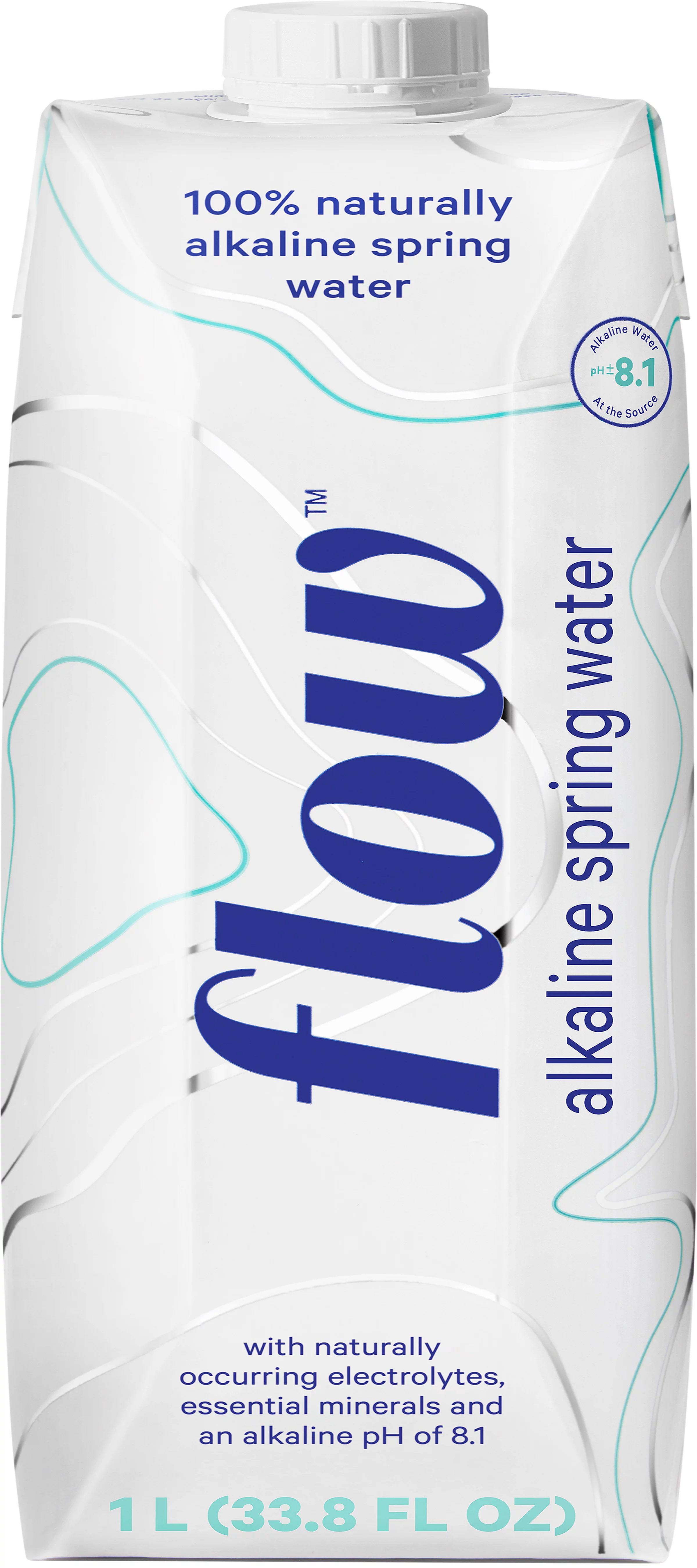 Flow 100% Naturally Alkaline Spring Water, 33.8 fl oz, 6 count