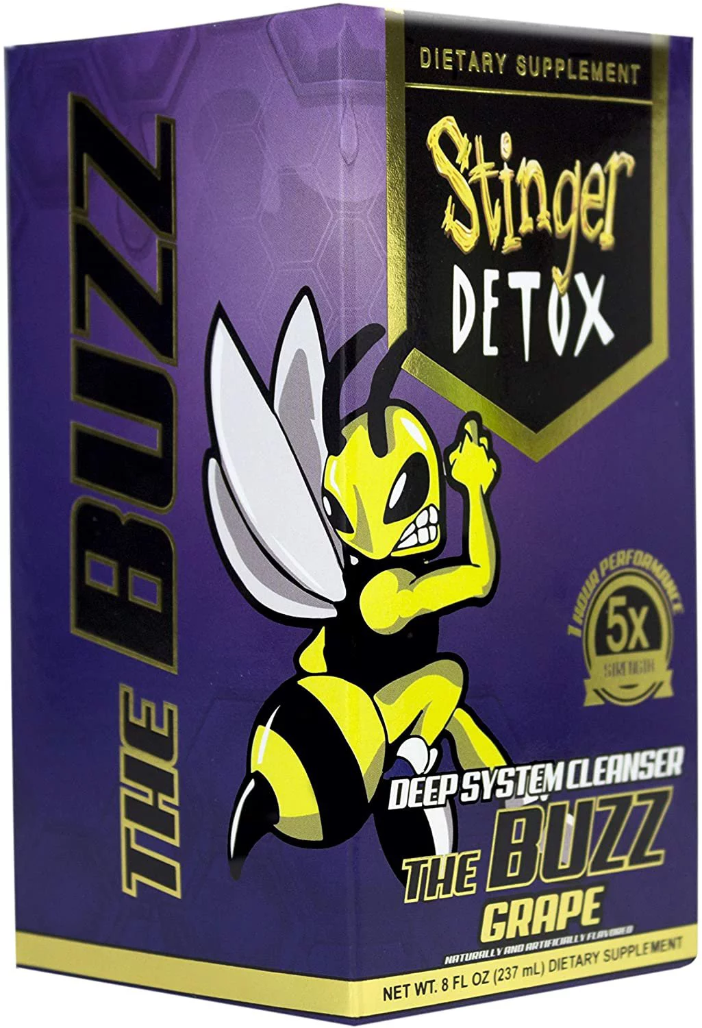 Stinger Detox Buzz 5X Extra Strength Drink – Grape Flavor – 8 FL OZ - 2 Pack