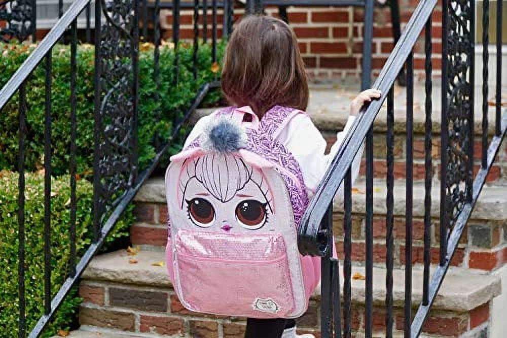 LOL Surprise Girls Backpack Queen Kitty Pink Glitter Backpack 16 inch