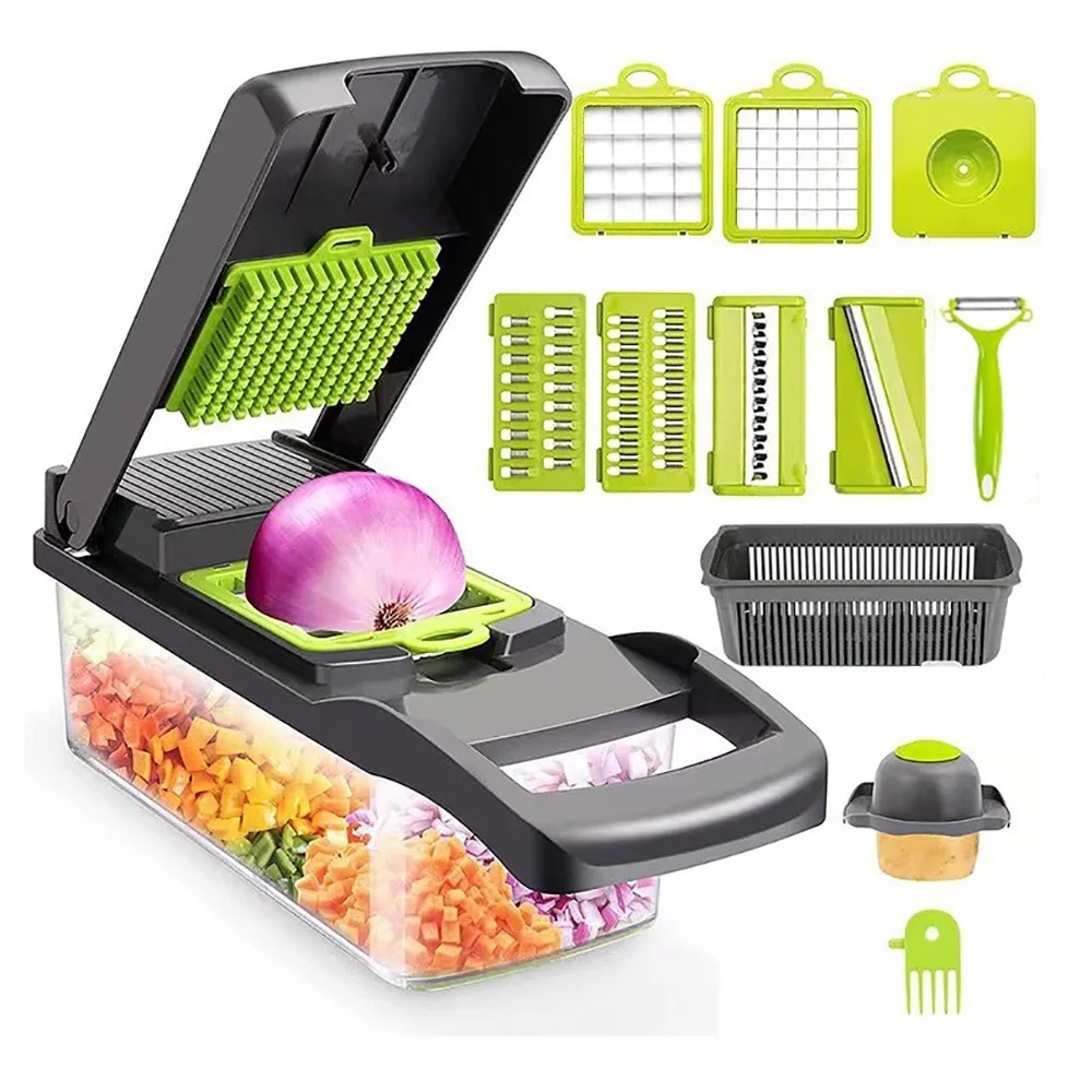 VacYaYa Vegetable Chopper Vegetable Cutter Spiralizer Vegetable Slicer - Food Onion Veggie Chopper Dicer Potato Fry Cutter