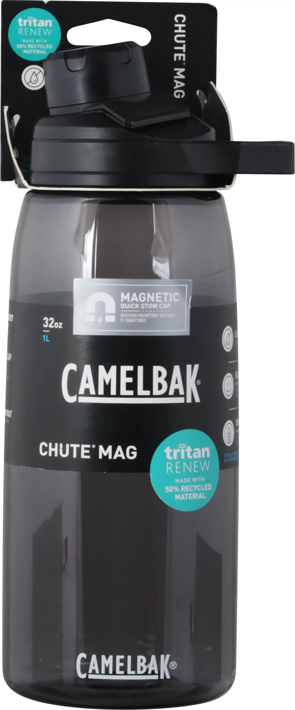 Camelbak Water Bottle,32 oz,Plastic,Charcoal Body  886798030746