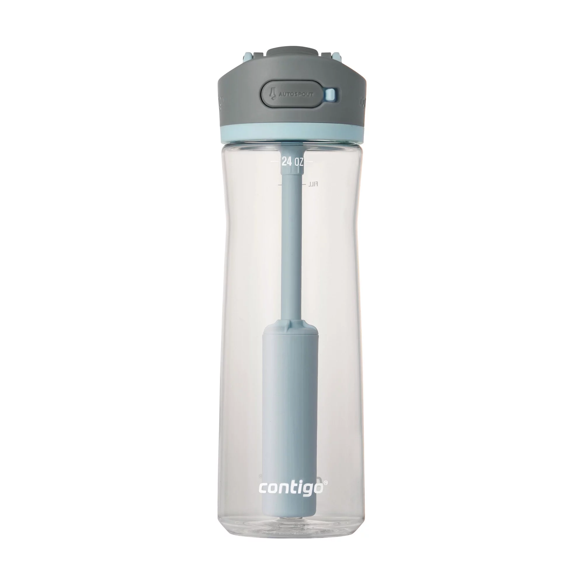 Contigo Wells Plastic Filter Water Bottle with AUTOSPOUT Straw Lid 24 fluid oz, Salt White