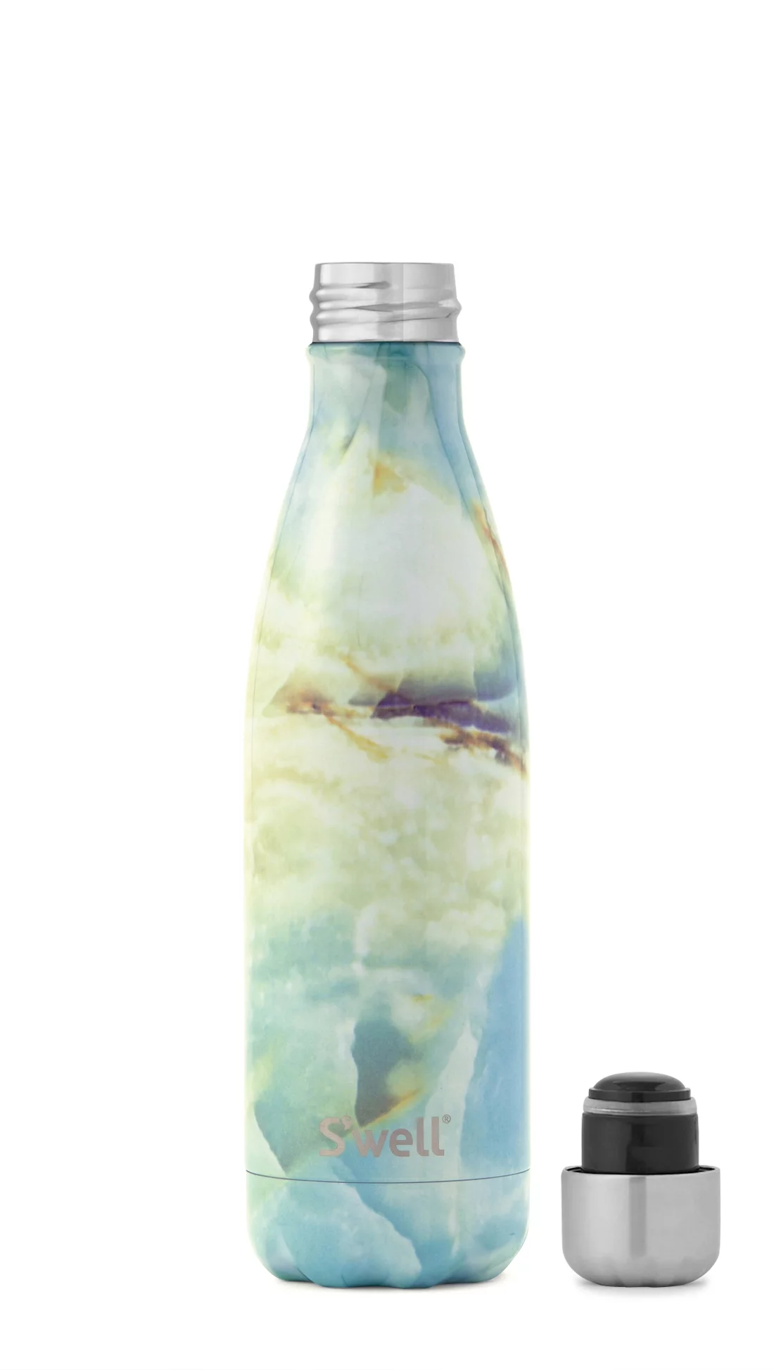 S'well Vacuum Insulated Stainless Steel Water Bottle, Opal Marble, 17 oz