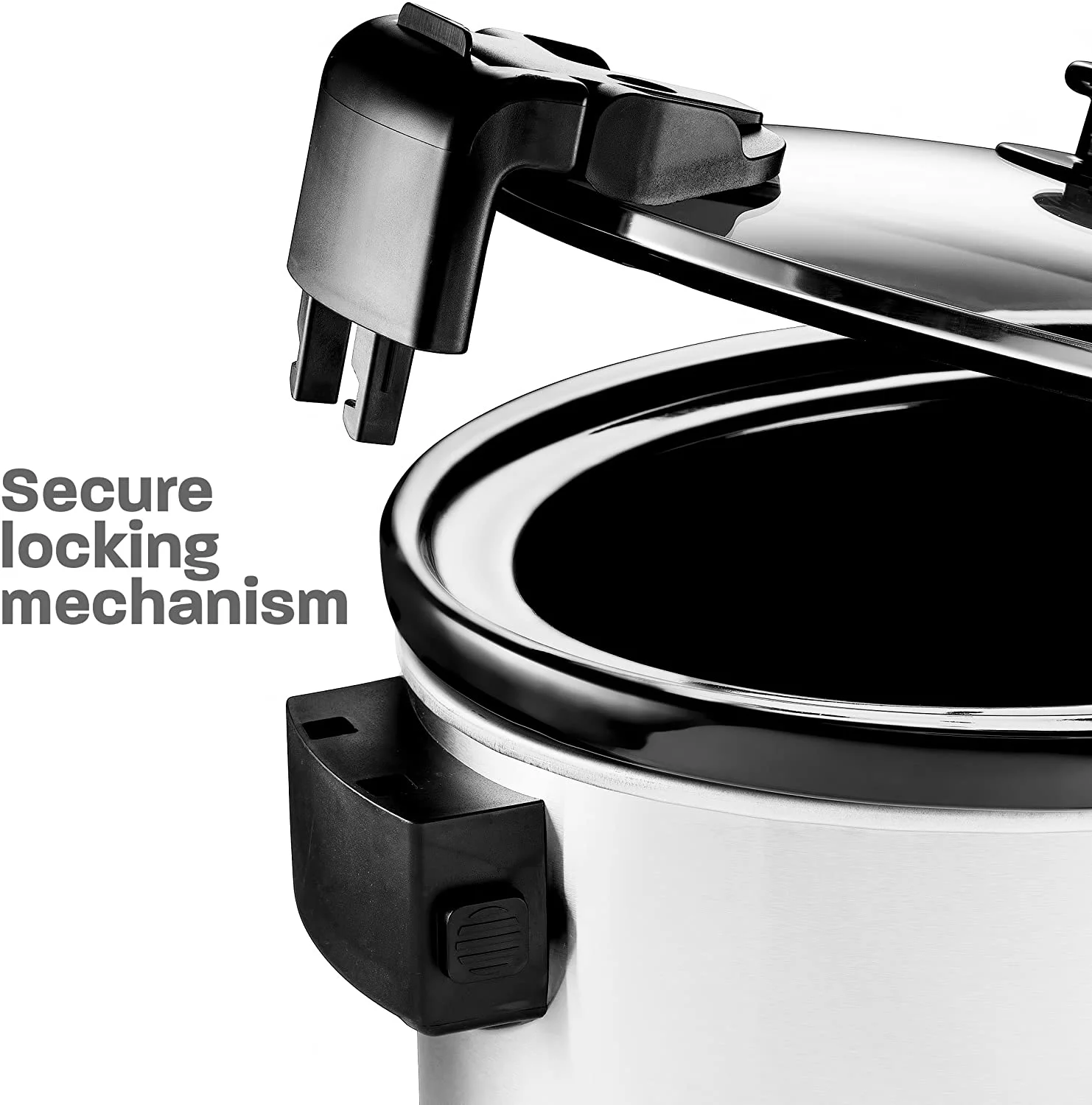 Magic Mill 8.5 Quart Slow Cooker Crock Pot, Digital Programmable, 20 Hour Timer, 3 Cooking Settings, Locking Lid for Easy Transport, Dishwasher Safe