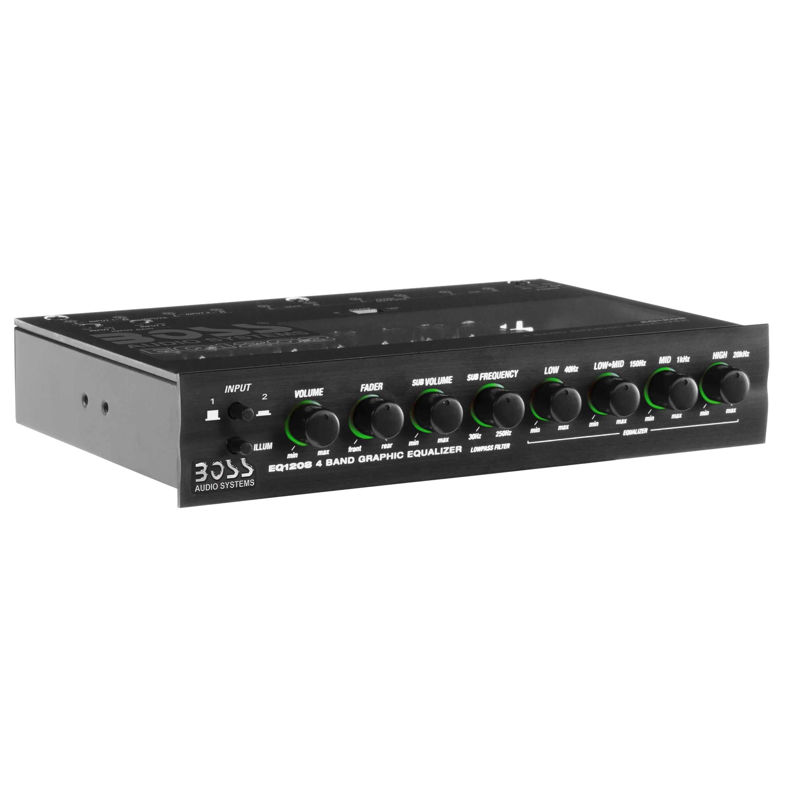 NEW BOSS EQ1208 4-Band Preamp Car Audio Equalizer w/ Subwoofer Sub Output EQ Out