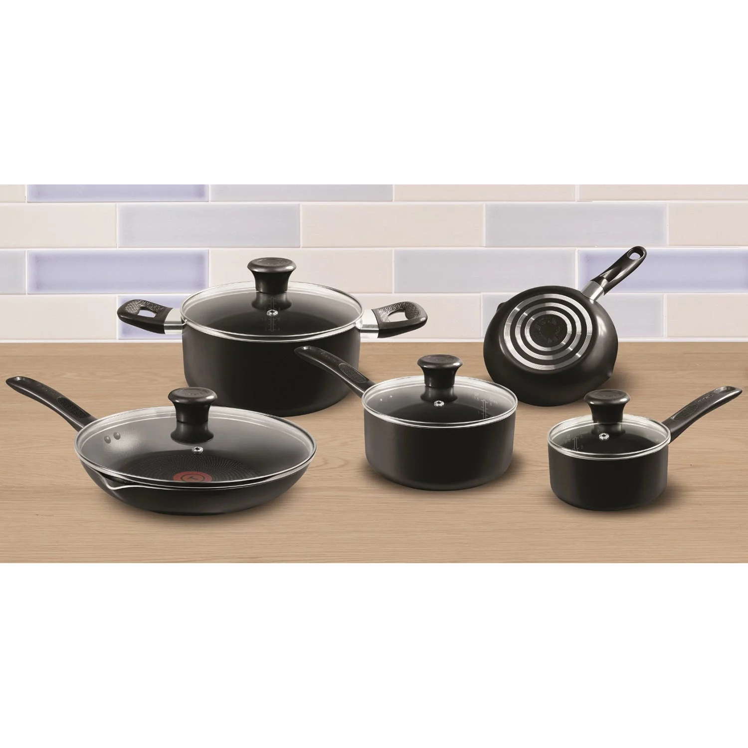 T-Fal - Excite 9 Piece Cookware Set, Non-Stick Surface, Thermo-Spot Technology