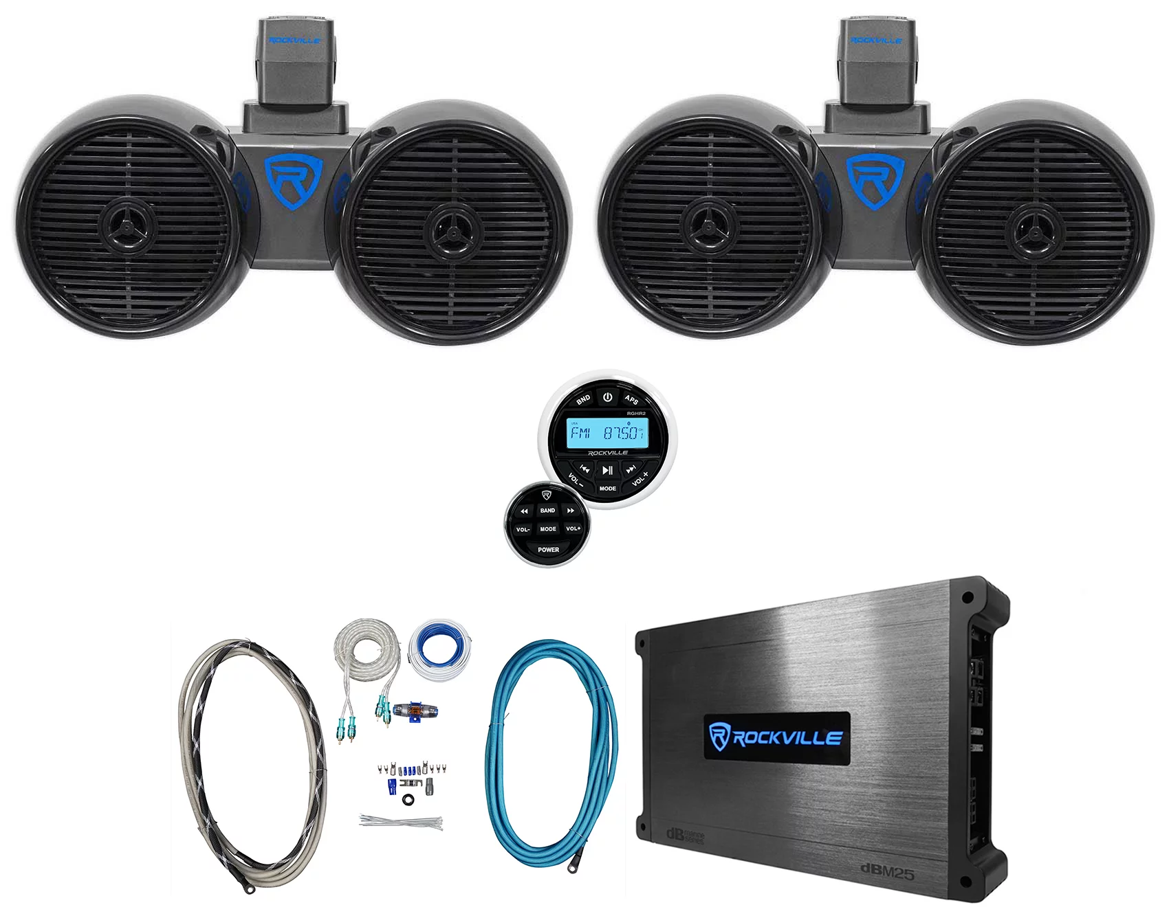 Rockville Bluetooth Receiver+(2) Dual 6.5