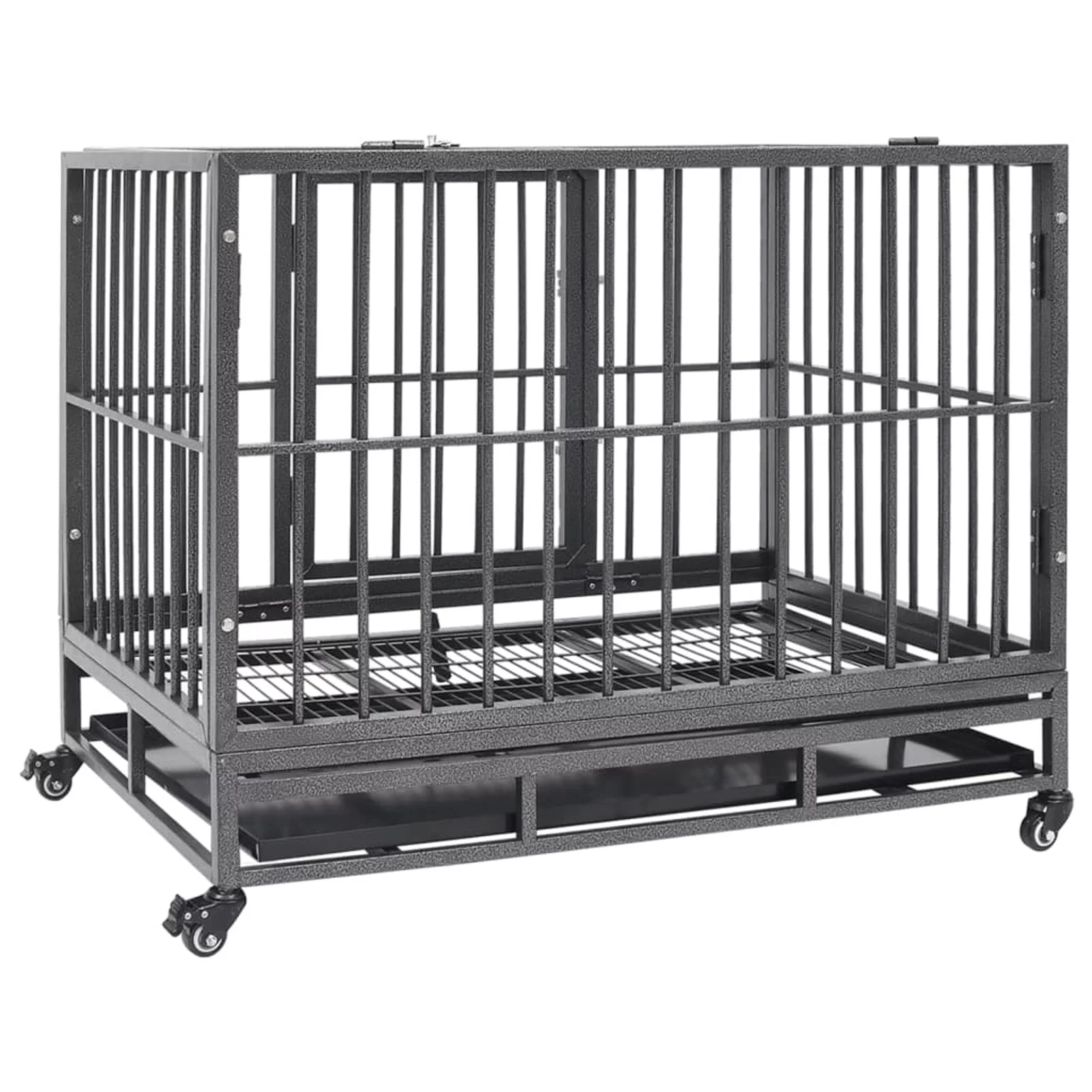 Suzicca Dog Cage with Wheels Steel 36.2