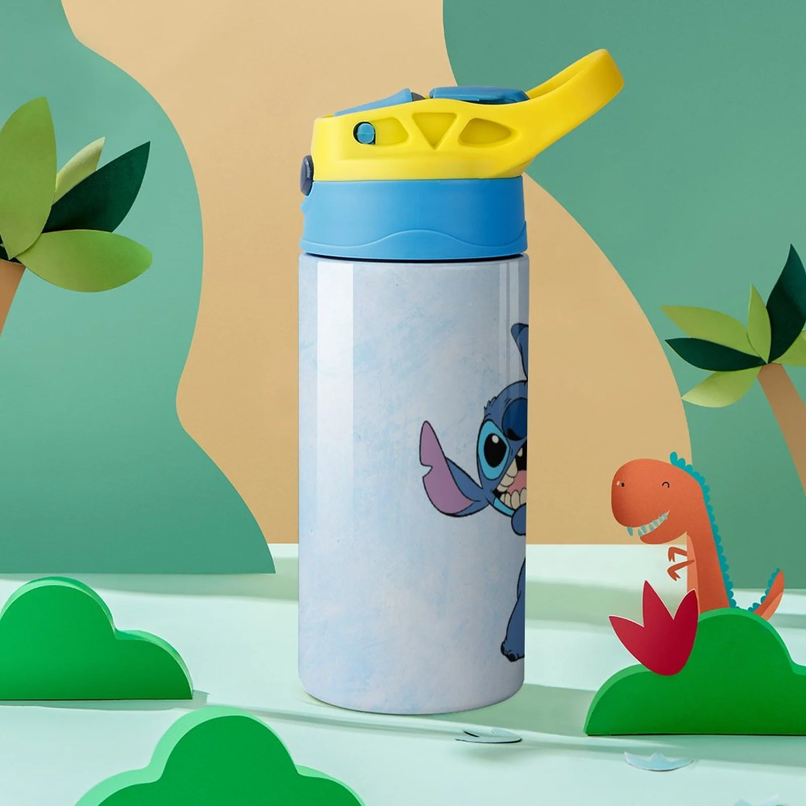 Fictional Stitch Music Children's Water Bottle Vacuum Insulated Stainless Steel Cup With Straw Toddler Thermoses