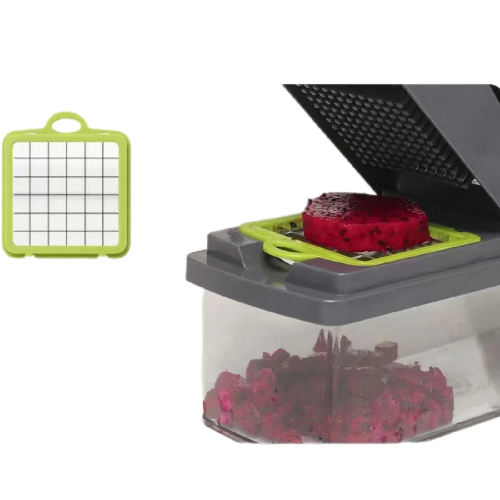 Trrcylp Vegetable Chopper  Multifunctional Food Dicer Slicer Carrot Grater Shredder Plastic  Clear