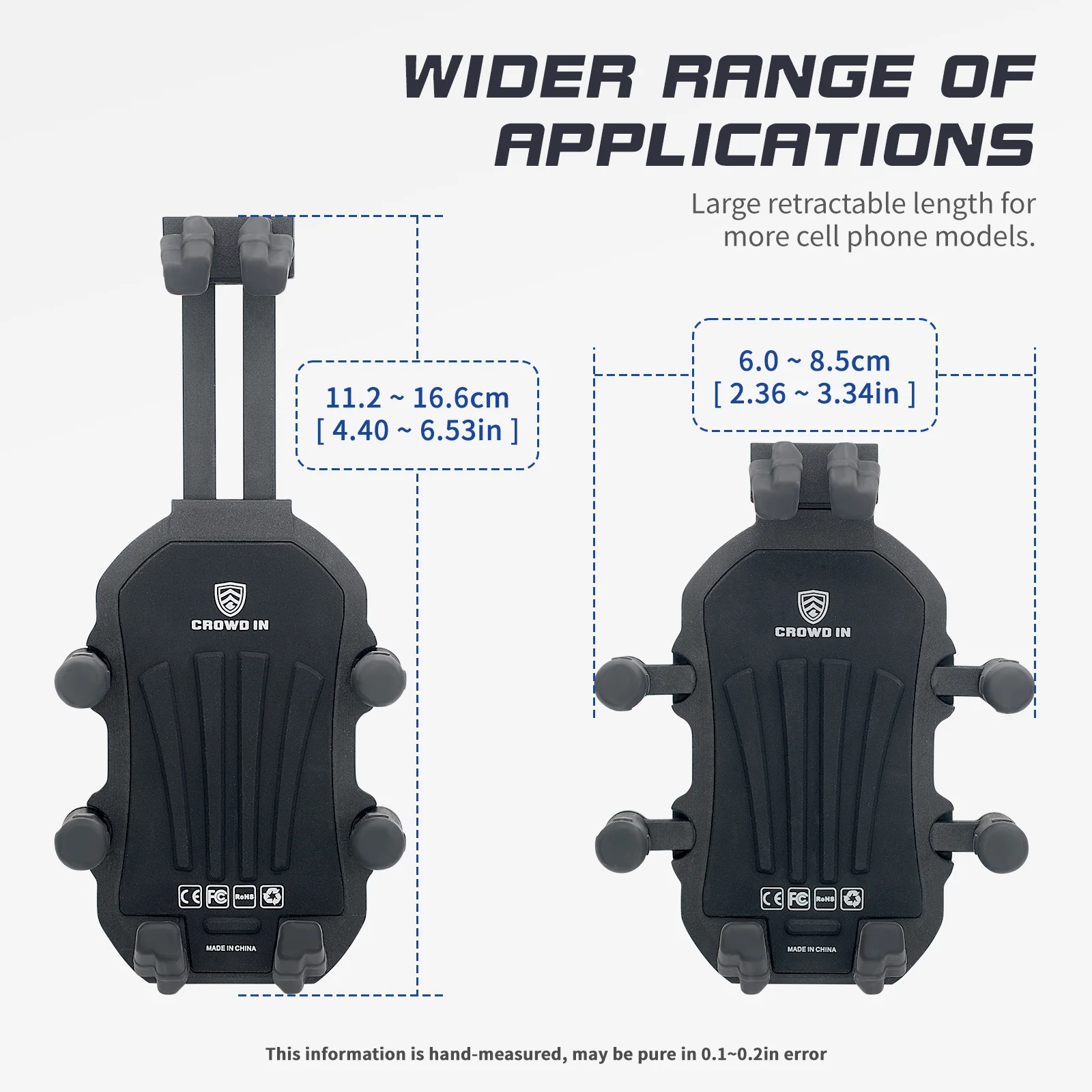 moobody Motorcycle Phone Mount Holder for Cell Phones with Vibration Dampener and 360° Adjustable Rotation