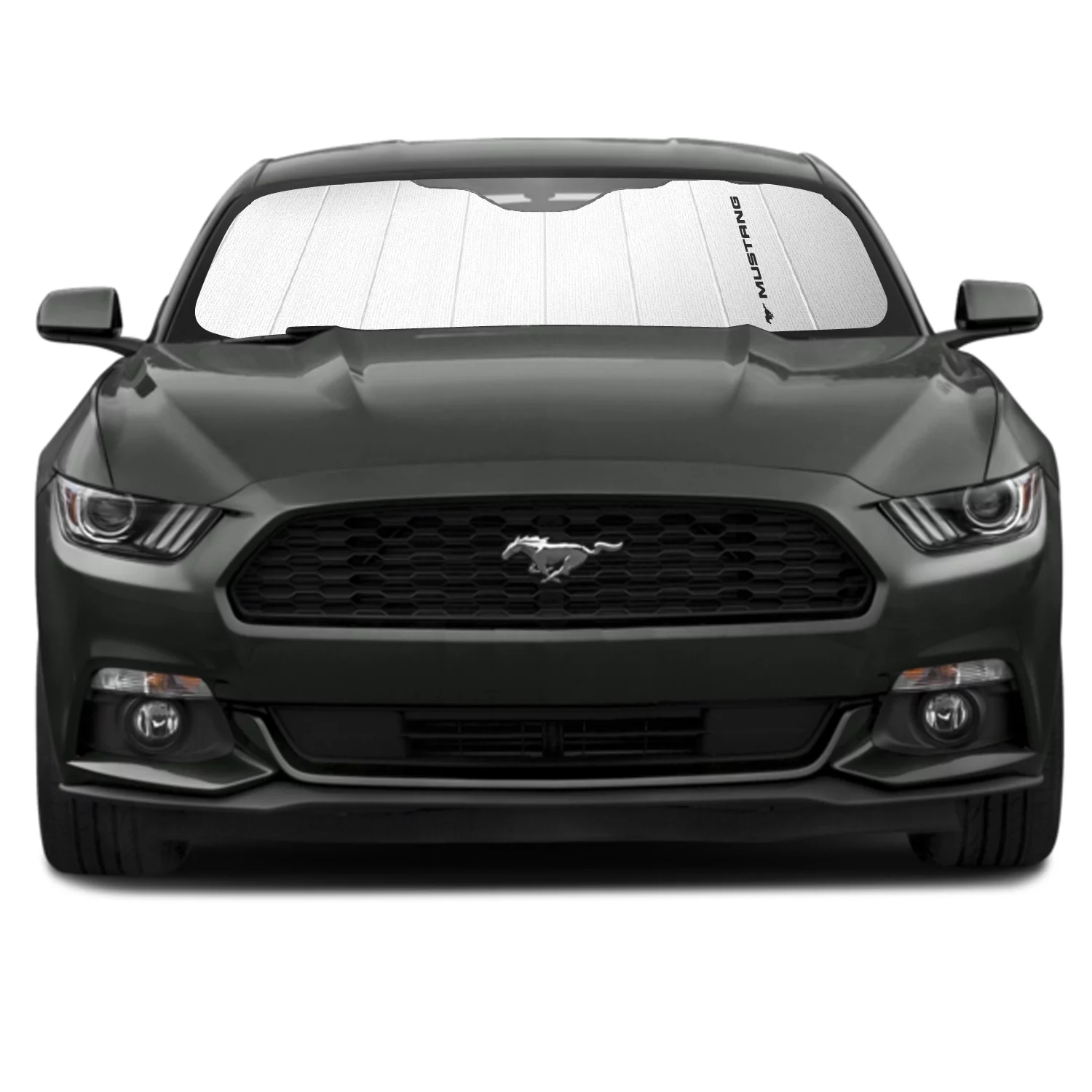 Ford Mustang Universal Fit Enforced Stand-Up Auto Windshield Sun Shade at Standard Size 54