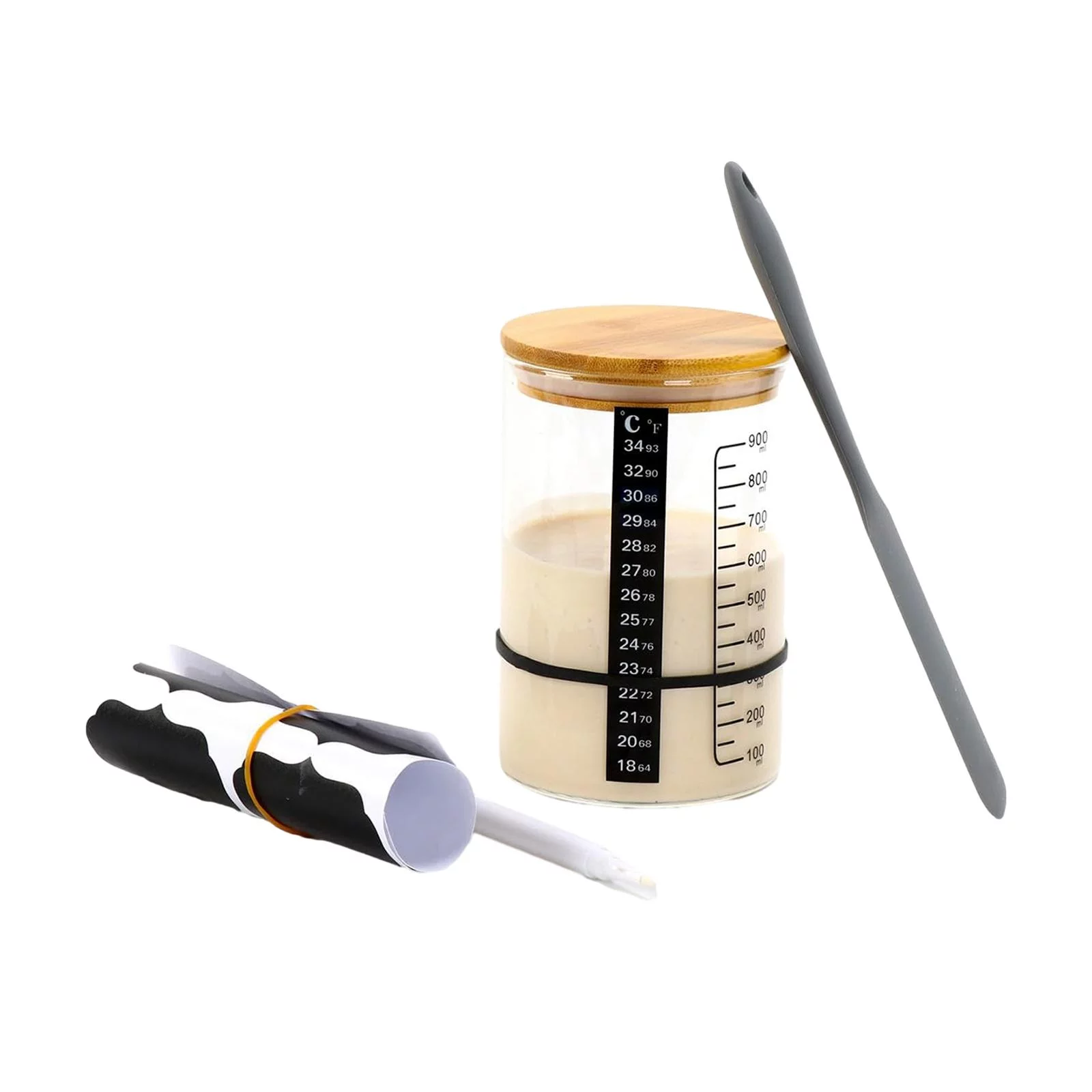 Sourdough Starter Kits Home Baking Supplies Bread Making Portable with Scale Wide Mouth for Home Household Coffee Shop Bakery