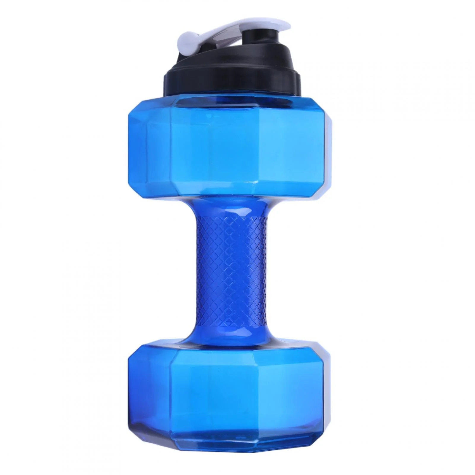 NIKOU Dumbbell Shaped Sports Water Bottle, Large Capacity Bottle for Home Gym Travel(Blue)