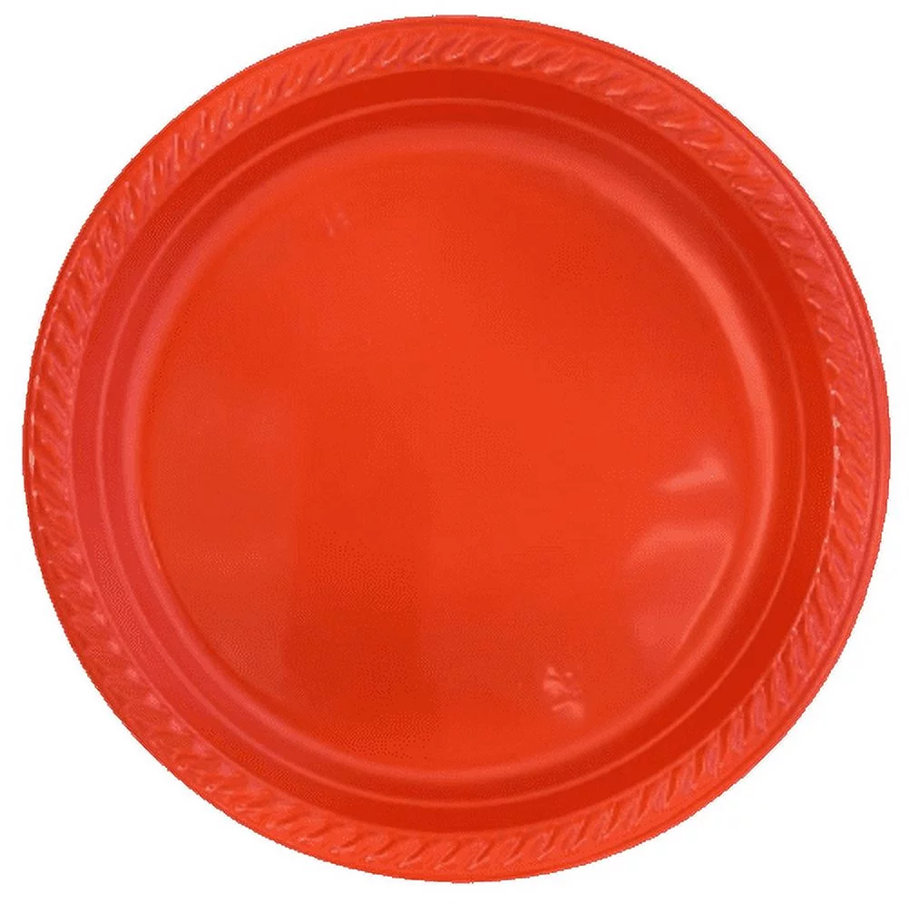 Nicole Fantani's IDEAL Dining 10 Inches Disposable Red Plastic plates Good to use in Microwave : 400 Count