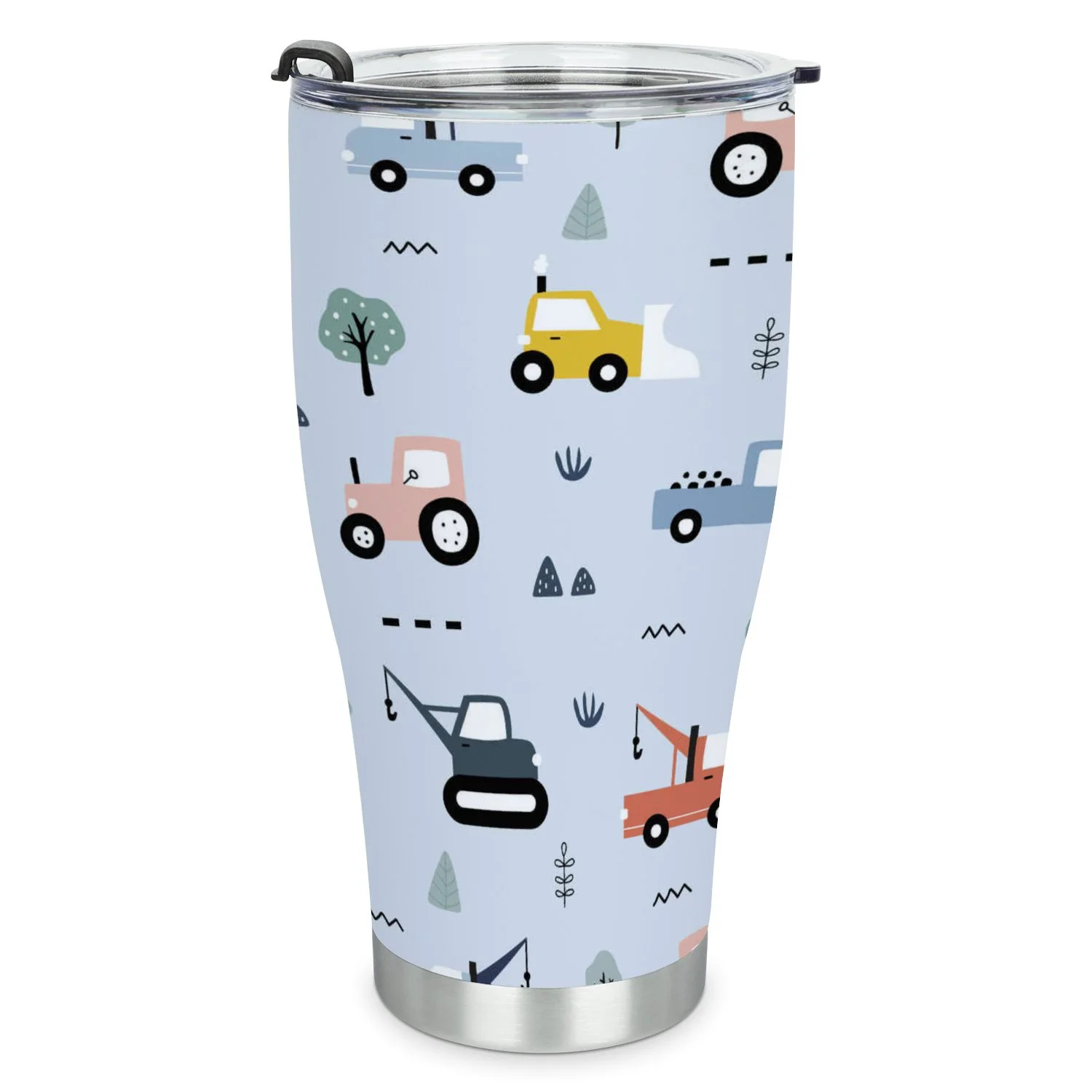 Hidove Stainless Steel Tumbler, Car Print 30oz Leak Proof & Stainless Steel Bottle for Hot & Cold Drinks - Coffee Travel Mug, Water Metal Canteen, Thermal Cup