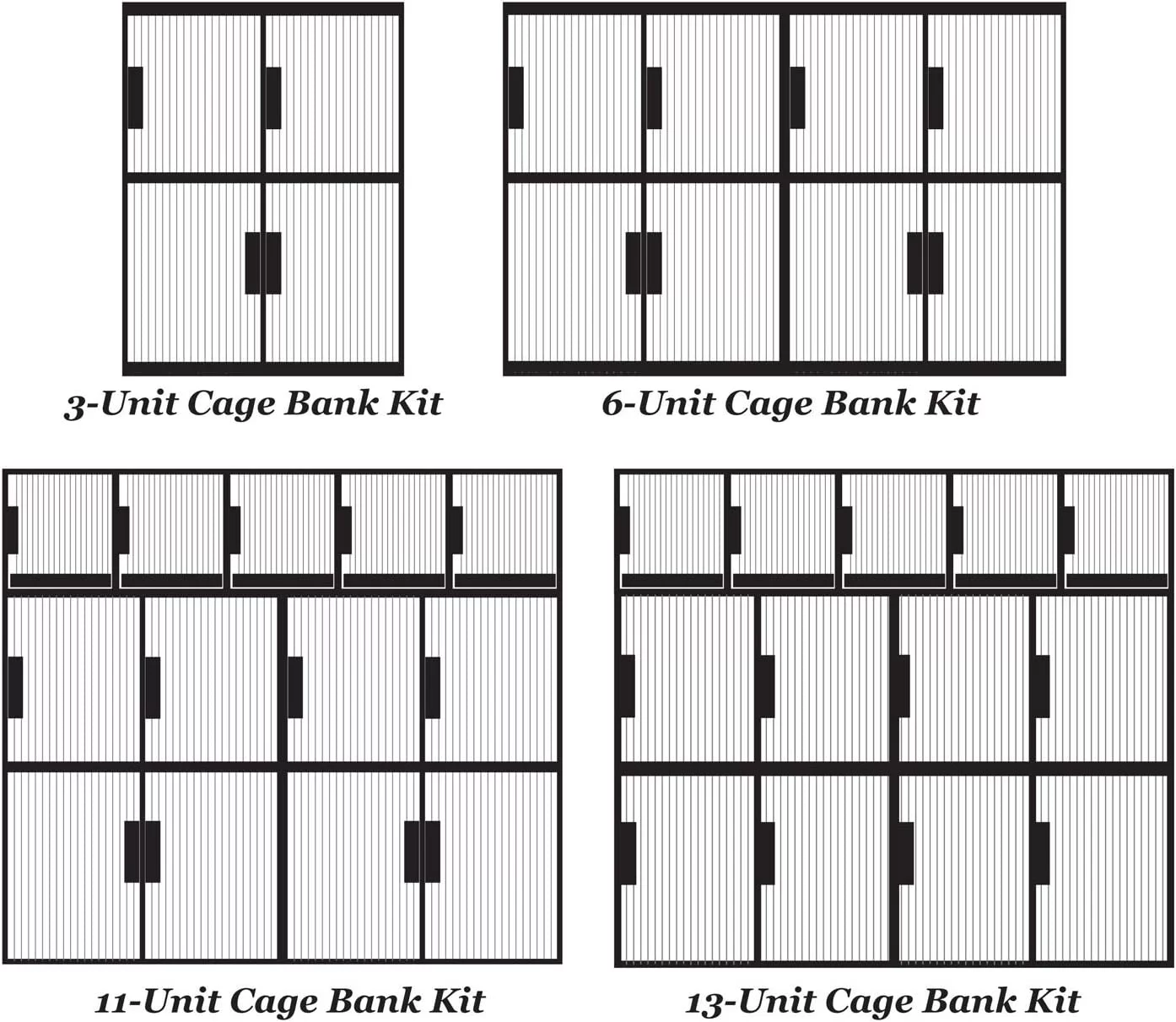 ProSelect Modular Kennel Cage 3 Unit Stainless Steel