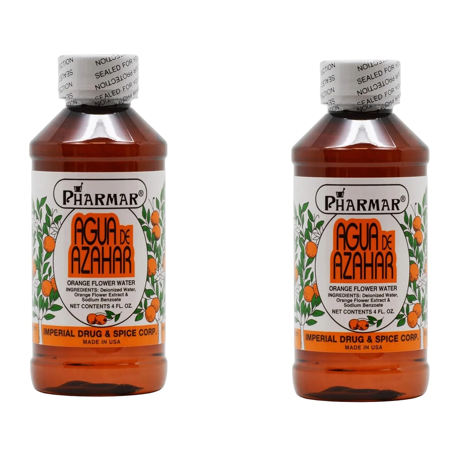 Agua De Azahar 4 Oz. Orange Flower-Blossom Water 2-Pack