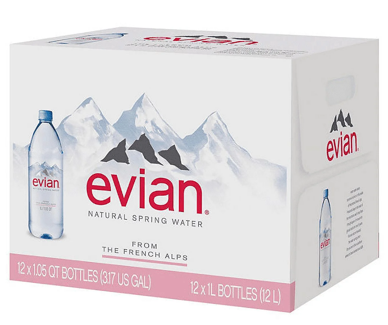 evian Natural Spring Bottled Water (1L., 12 pk.)