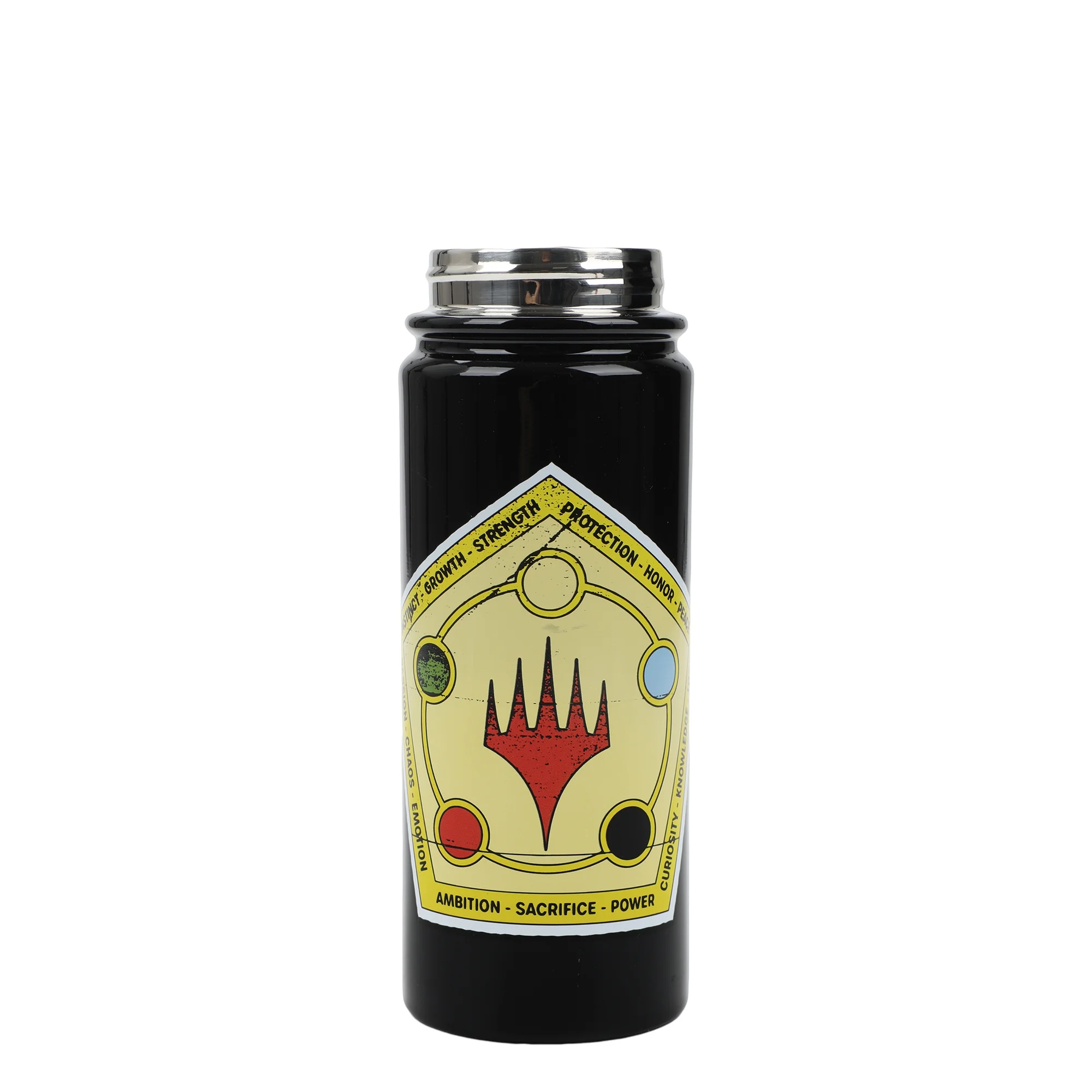 Magic The Gathering Mana Symbols 17 Oz Black Stainless Steel Water Bottle