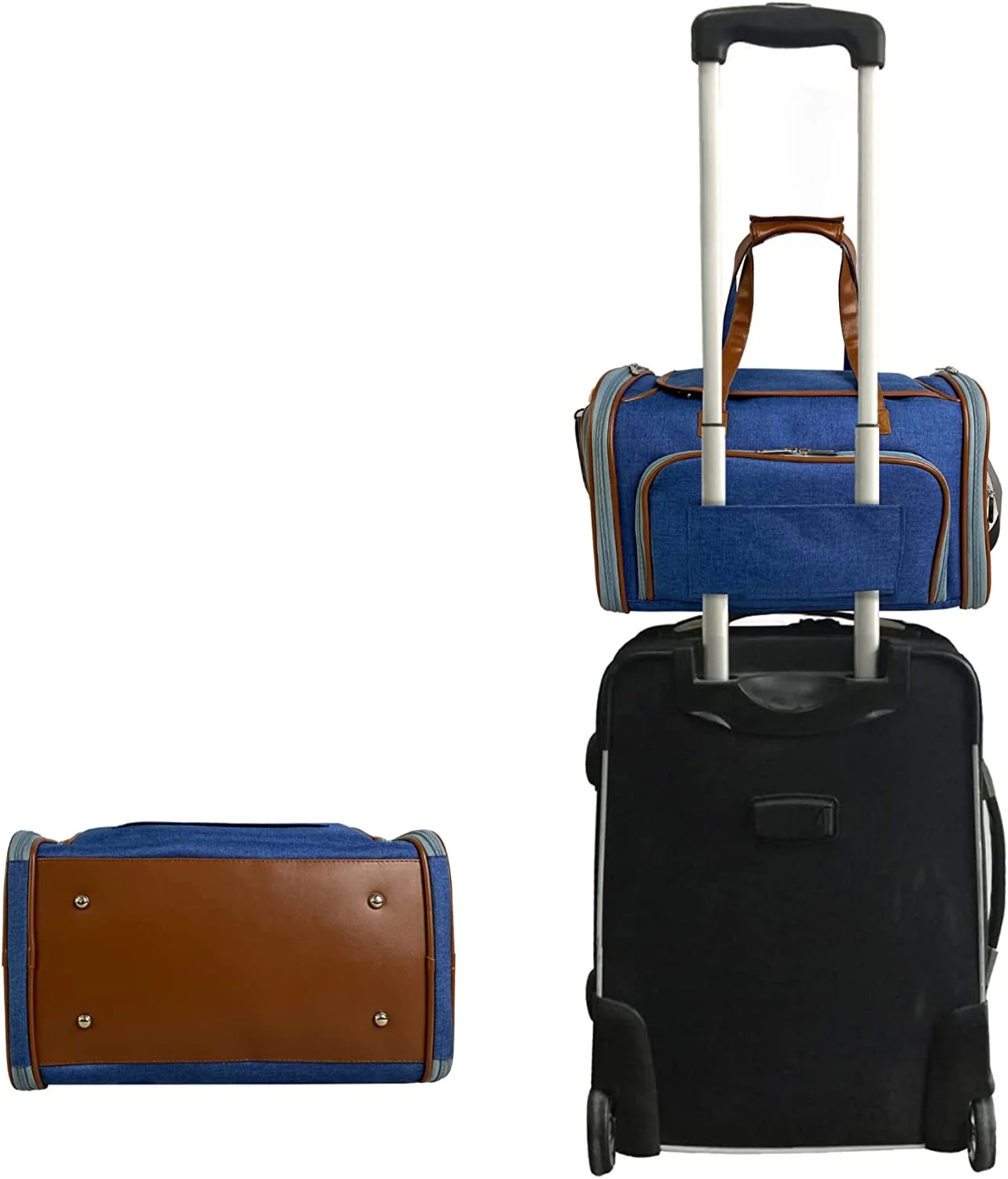 Mr. Peanut's Gold Series Big Apple Size Expandable Pet Carrier Deja Blue