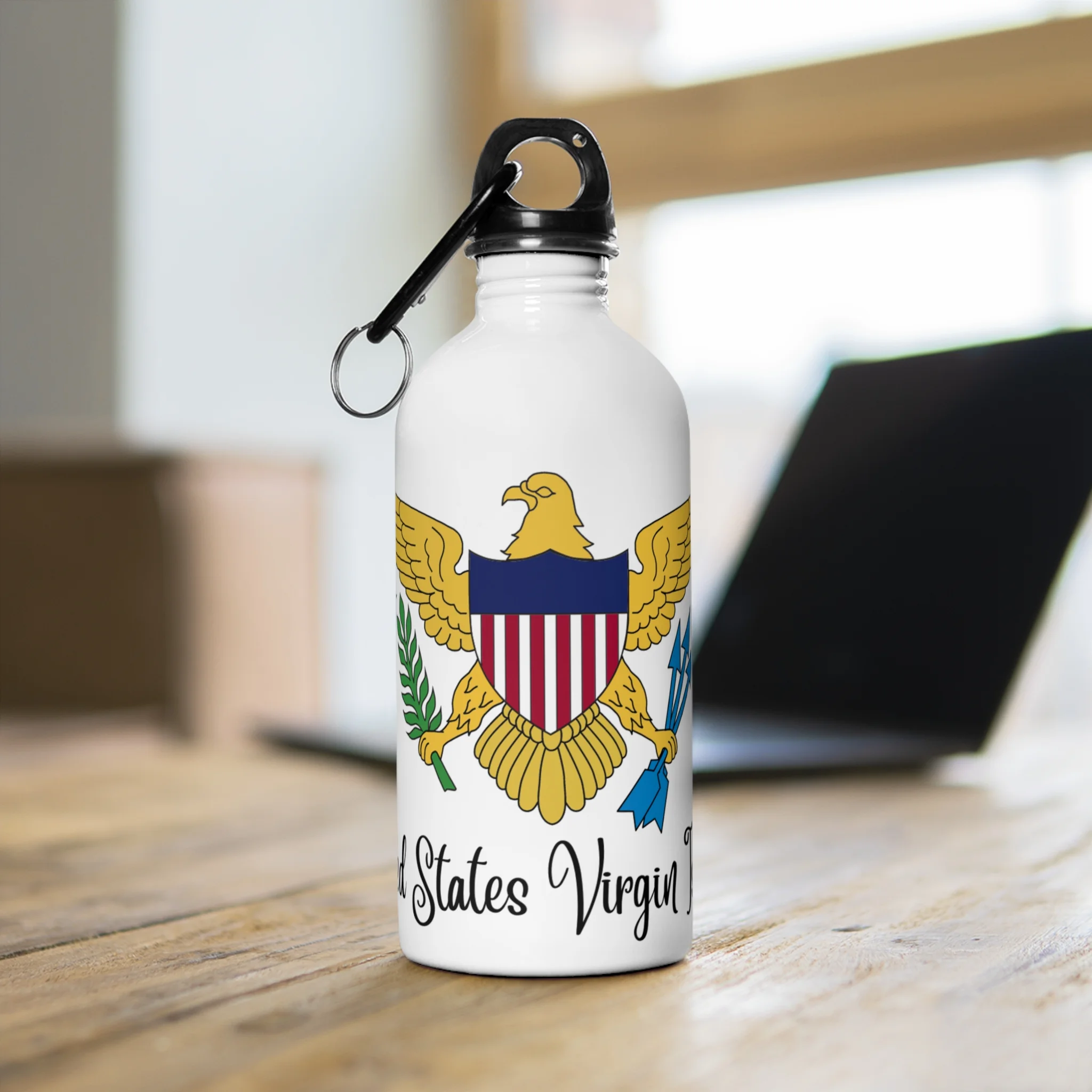 Virgin Islands Flag Stainless Steel Water Bottle