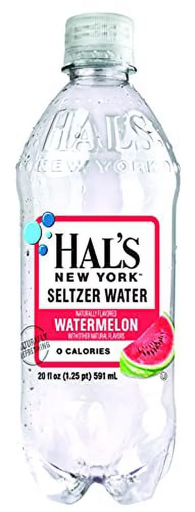 Hal's New York Seltzer Water 20 Fl Oz (Pack of 6) (Watermelon)