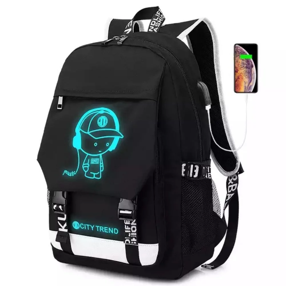 UUGEE School Backpack for Boys Girls Teens Cool Luminous Travel Laptop Bags with USB Charge Port