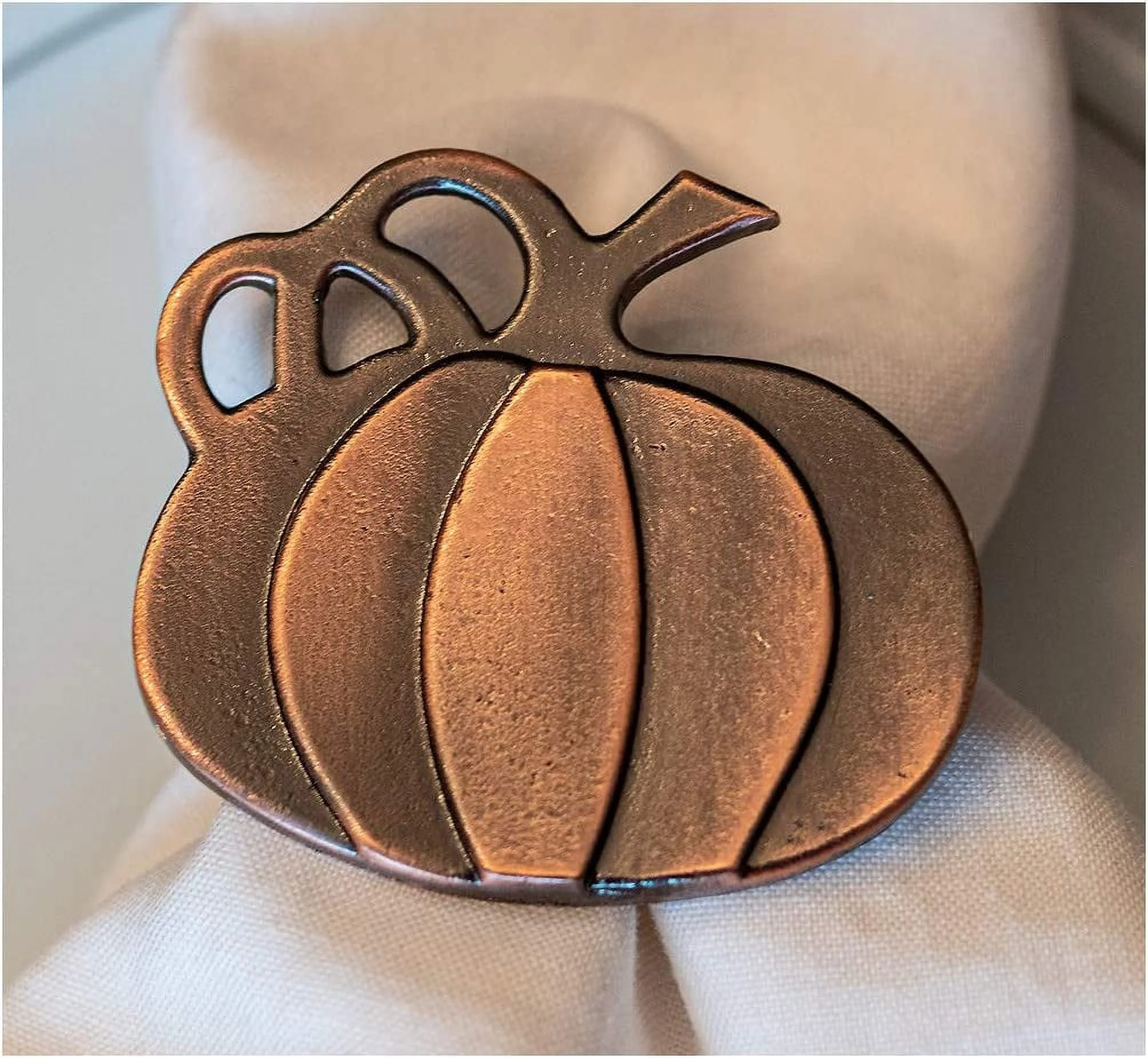 Pumpkin Napkin Rings For Thanksgiving, Party, Dinners, Parties - Set Of 4 Napkin Holders