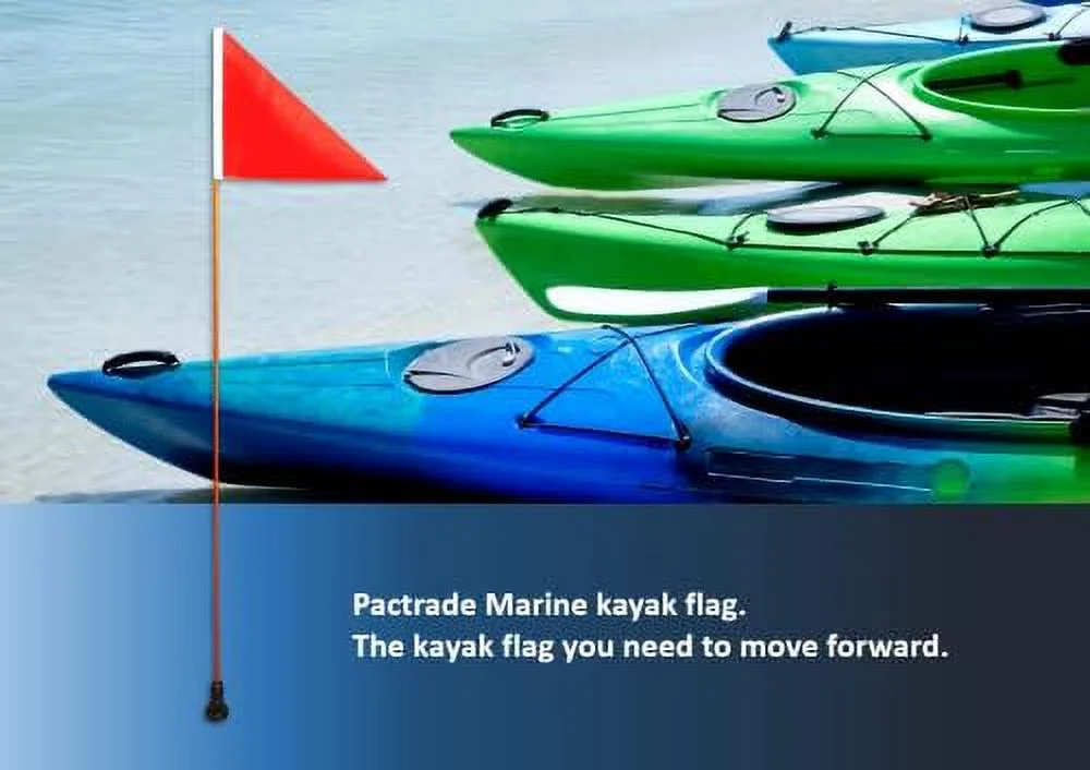 Pontoon Kayak Canoe Flag Pole Lock Socket Base Red Triangle Flag 48