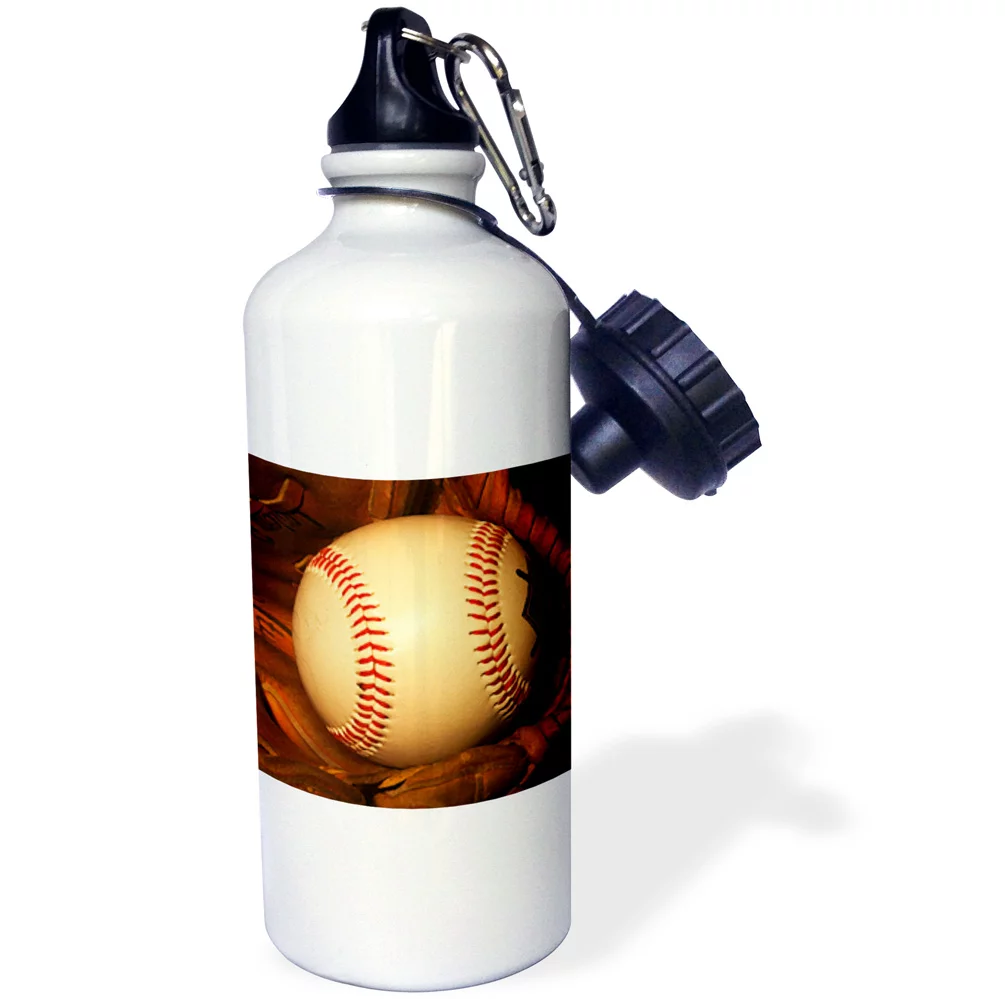 3dRose Baseball, Sports Water Bottle, 21oz