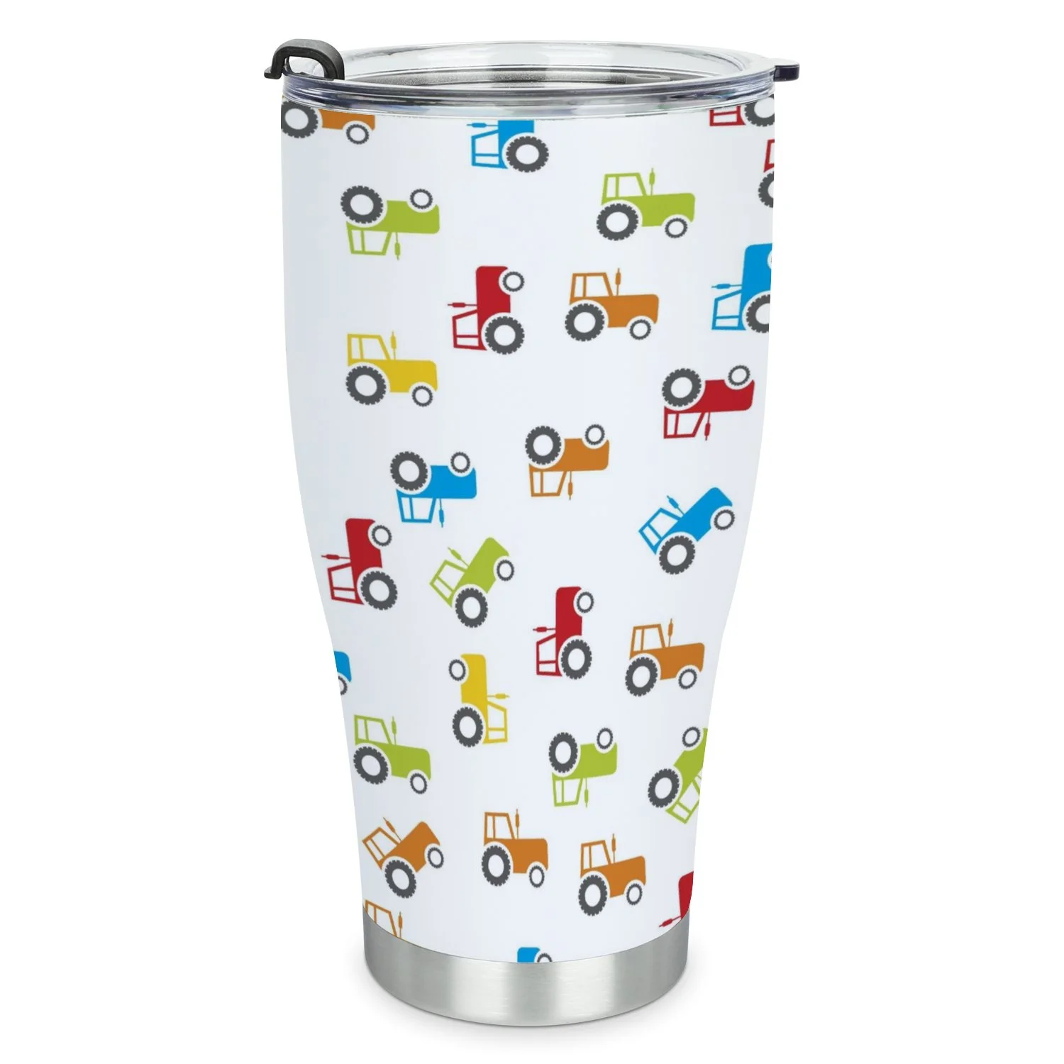 Hidove Stainless Steel Tumbler, Tractor Pattern Background 30oz Leak Proof & Stainless Steel Bottle for Hot & Cold Drinks - Coffee Travel Mug, Water Metal Canteen, Thermal Cup