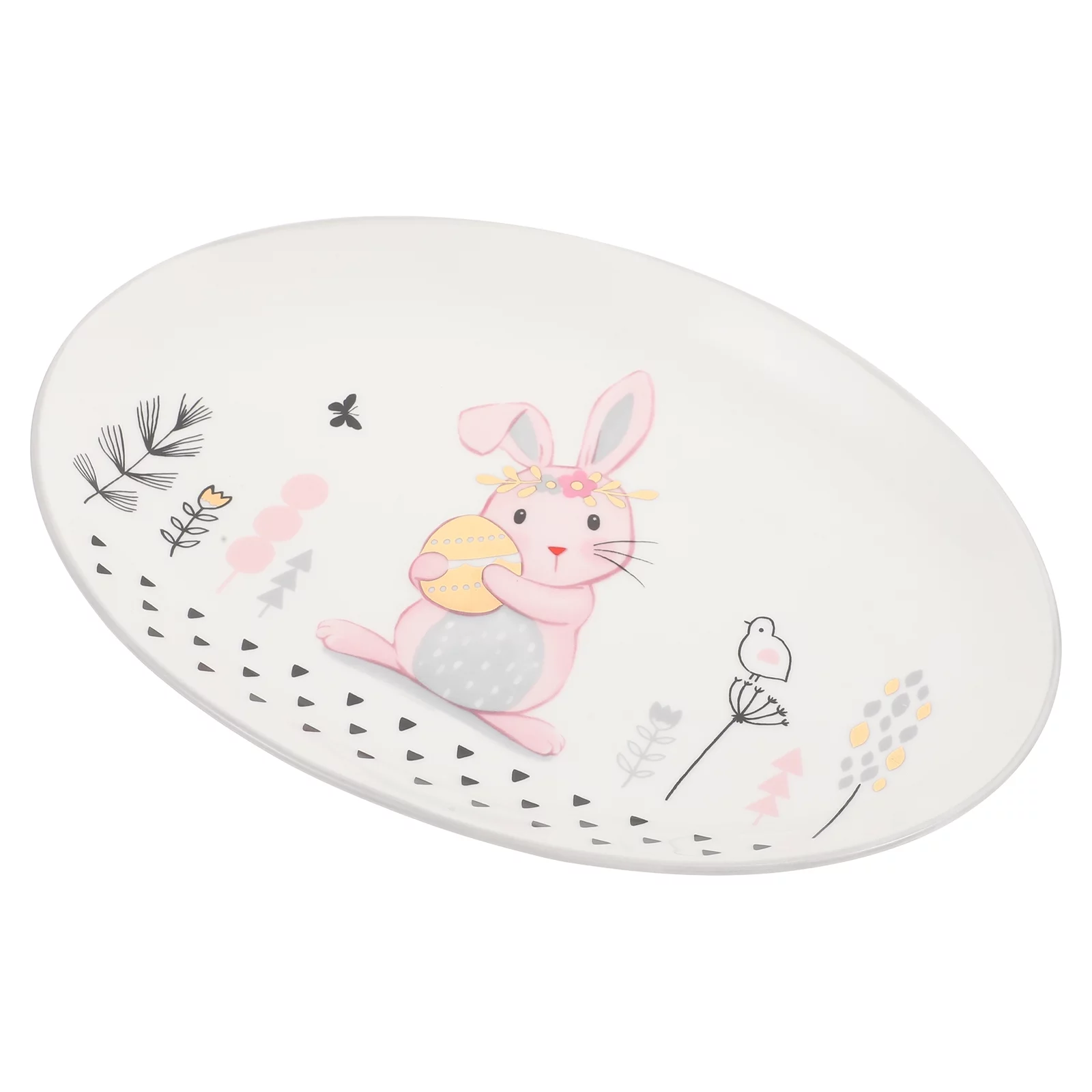 Lovely Rabbit Pattern Plate Creative Ceramic Tableware Dessert Fruits Salad Plate