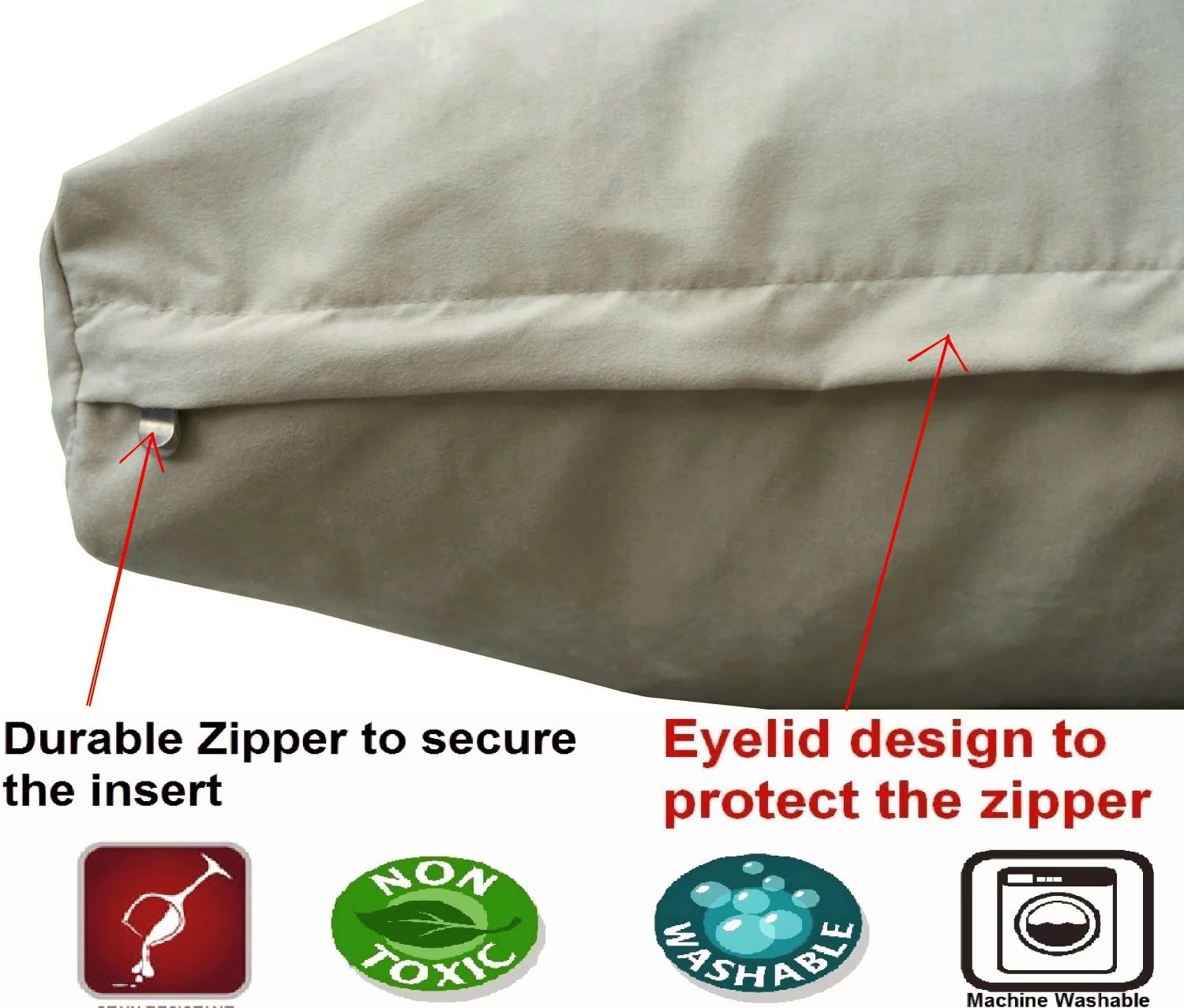 Dogbed4less Shredded Memory Foam Dog Bed for Large Dogs, Khaki Suede Cover 55