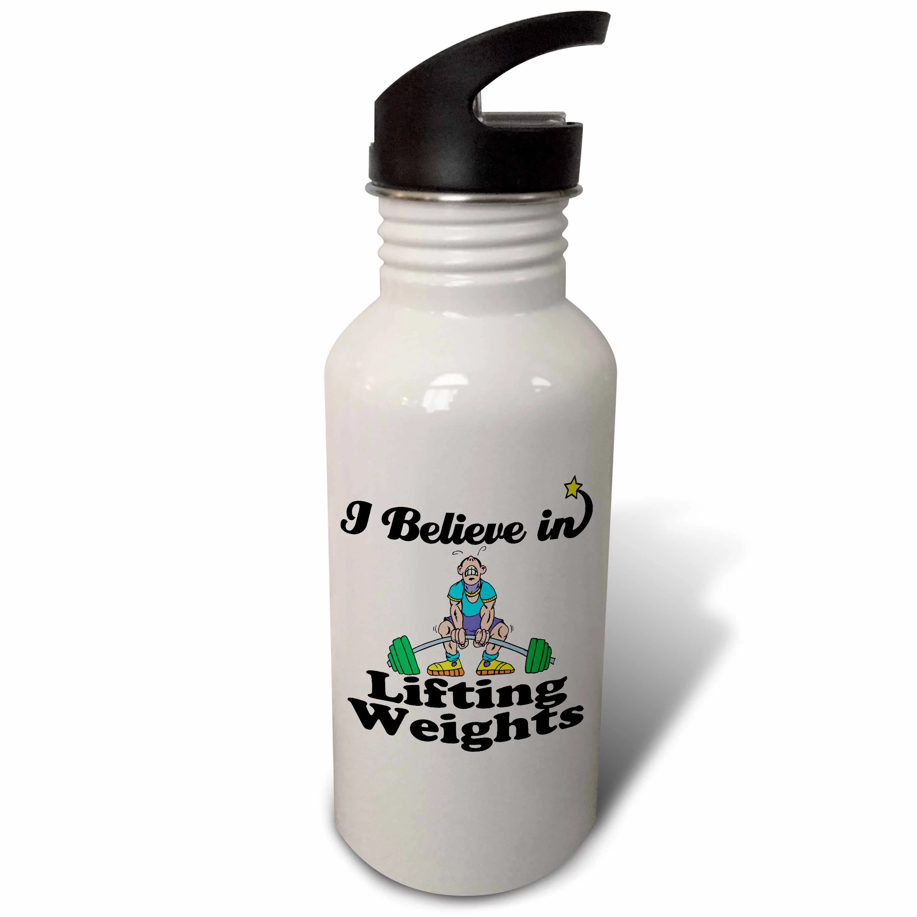 I Believe In Lifting Weights 21 oz Sports Water Bottle wb-105319-1