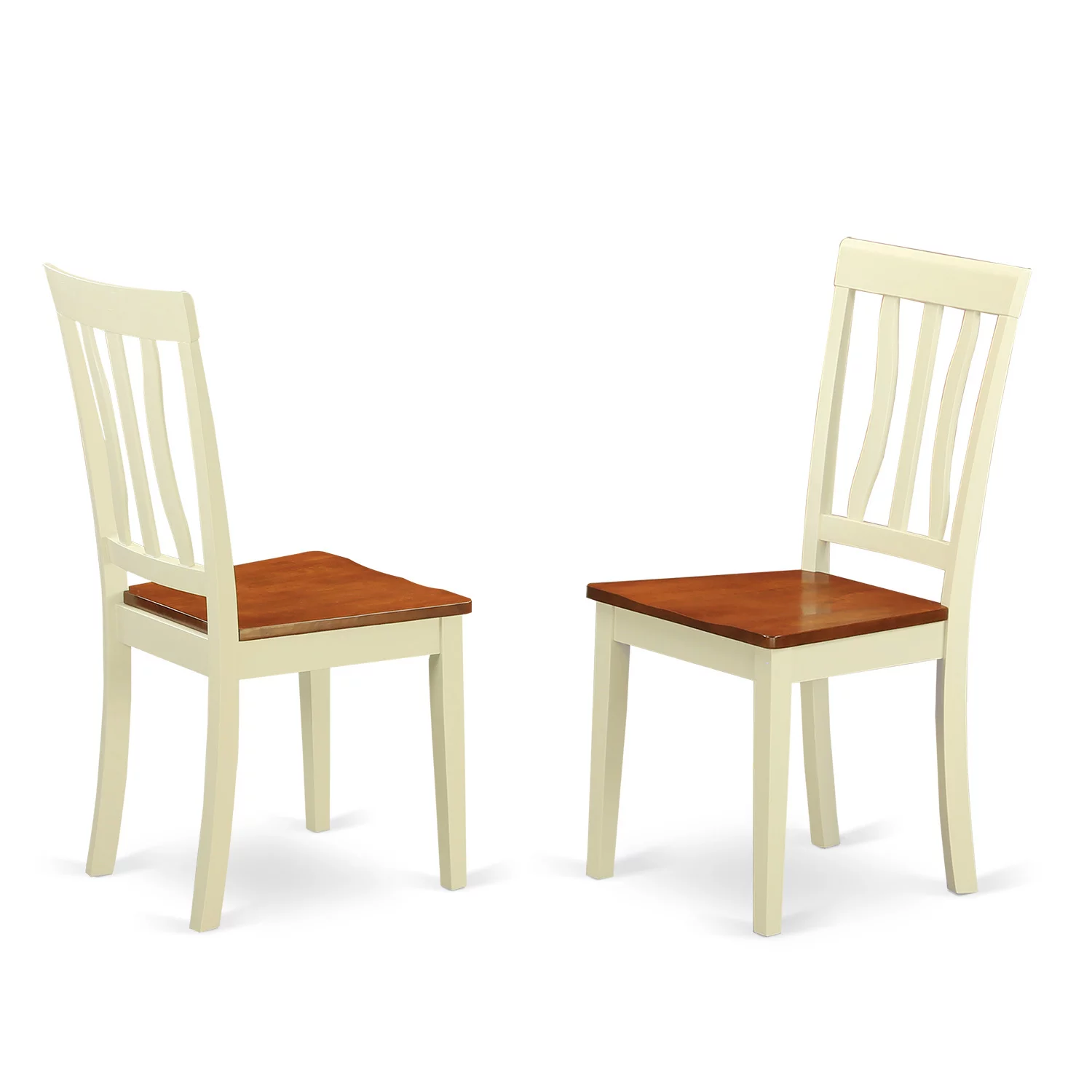 Dinette Table Set -Table And Dining Chairs-Finish:Buttermilk & Cherry,Number of Items:6,Shape:Rectangular,Style:Wood Seat