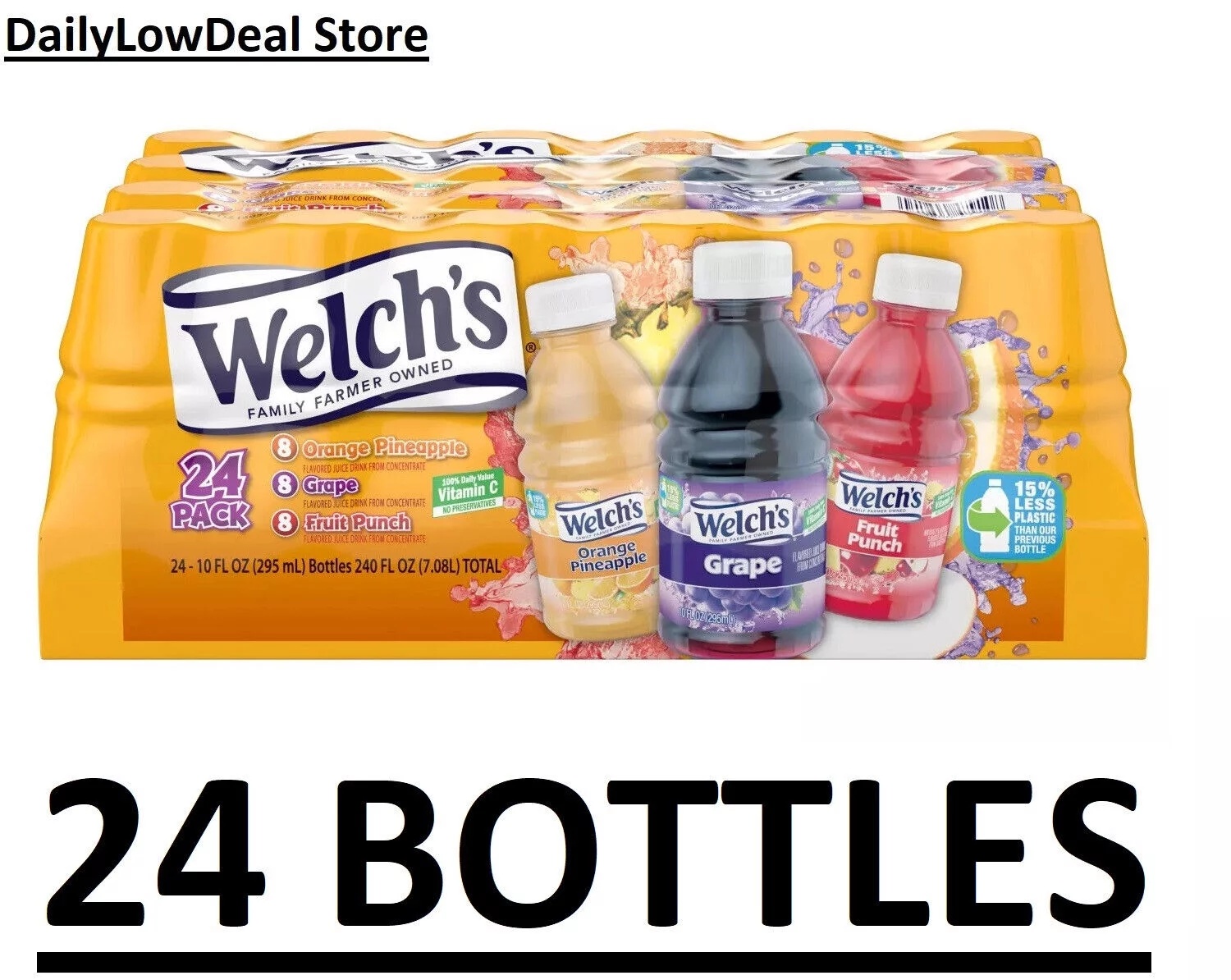 24 PACK - Welch‘s Variety Pack Grape  Fruit Punch  Orange Pineapple (10 fl. oz.)