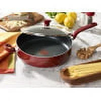 T-fal Thermo-Spot, 5 Quart, Non-Stick, Dishwasher Safe, Red, Jumbo Cooker