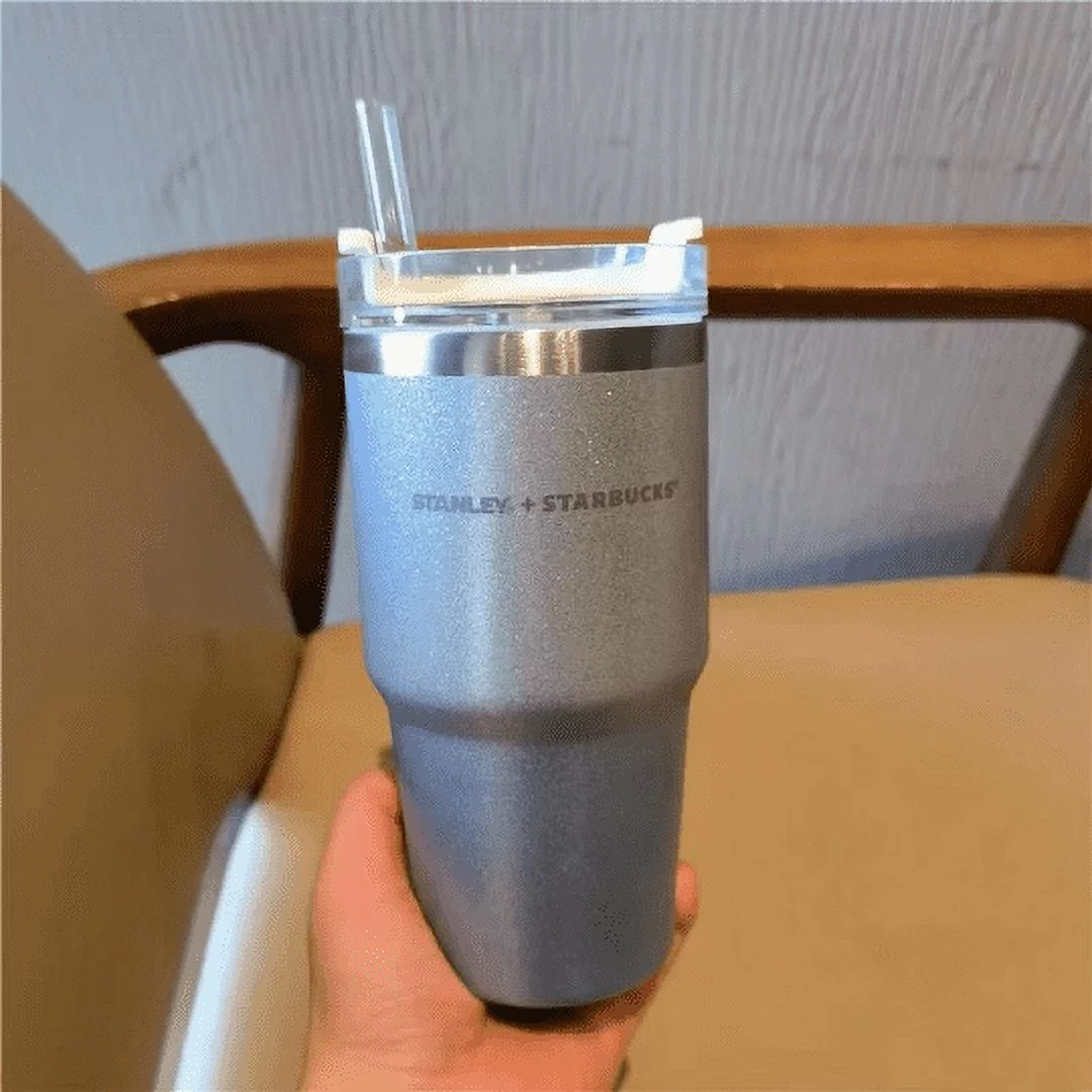 Star&bucks Stan&ley Classic Straw Cup Gradient silver Insulated Car Cup 20oz