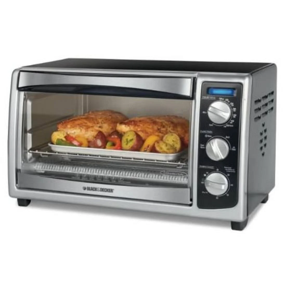 BLACK+DECKER 6-Slice Toaster Oven, Black/Silver, TO1675B