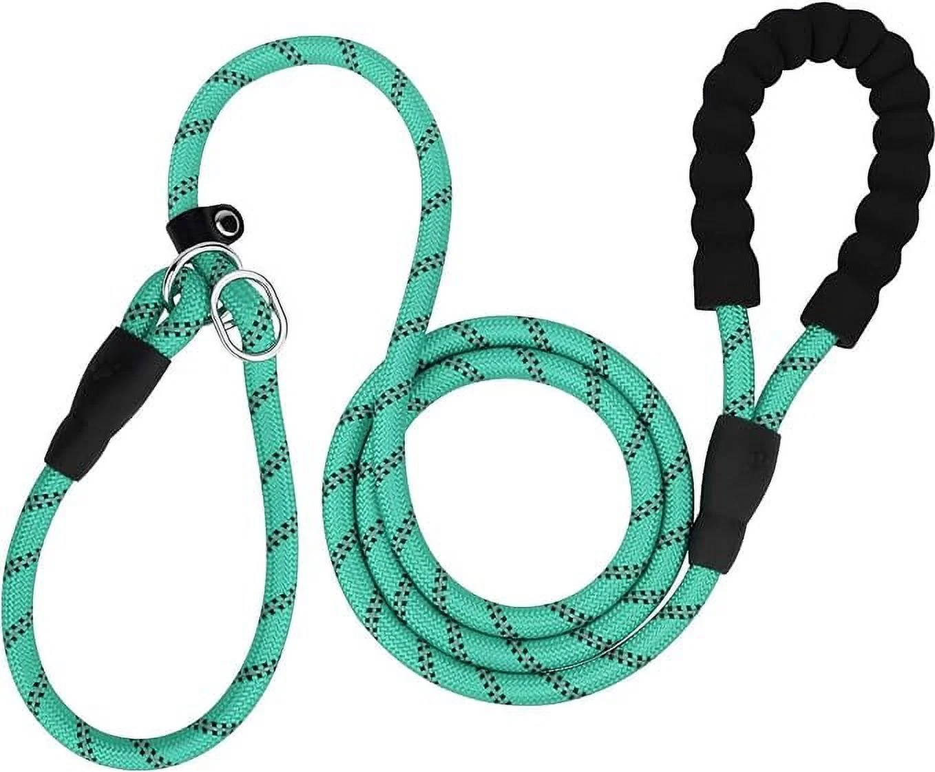 TagME 6 FT Slip Lead Dog Leash,12 Colors,Reflective Strong Rope Slip Leash with Padded Handle,Durable No Pulling Pet Training Leash for Puppy/Small Dogs,Turquoise