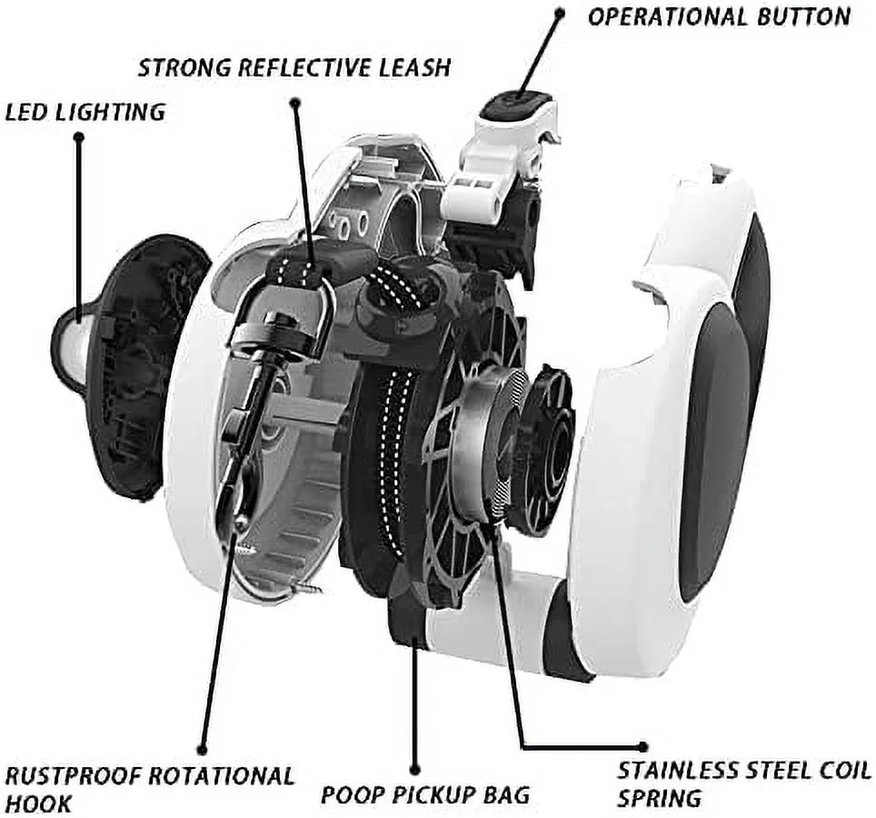 Heavy Duty Retractable Dog Leash Lightweight; 16.4ft Strong Nylon Tape Dog Leash, 360° Tangle Free