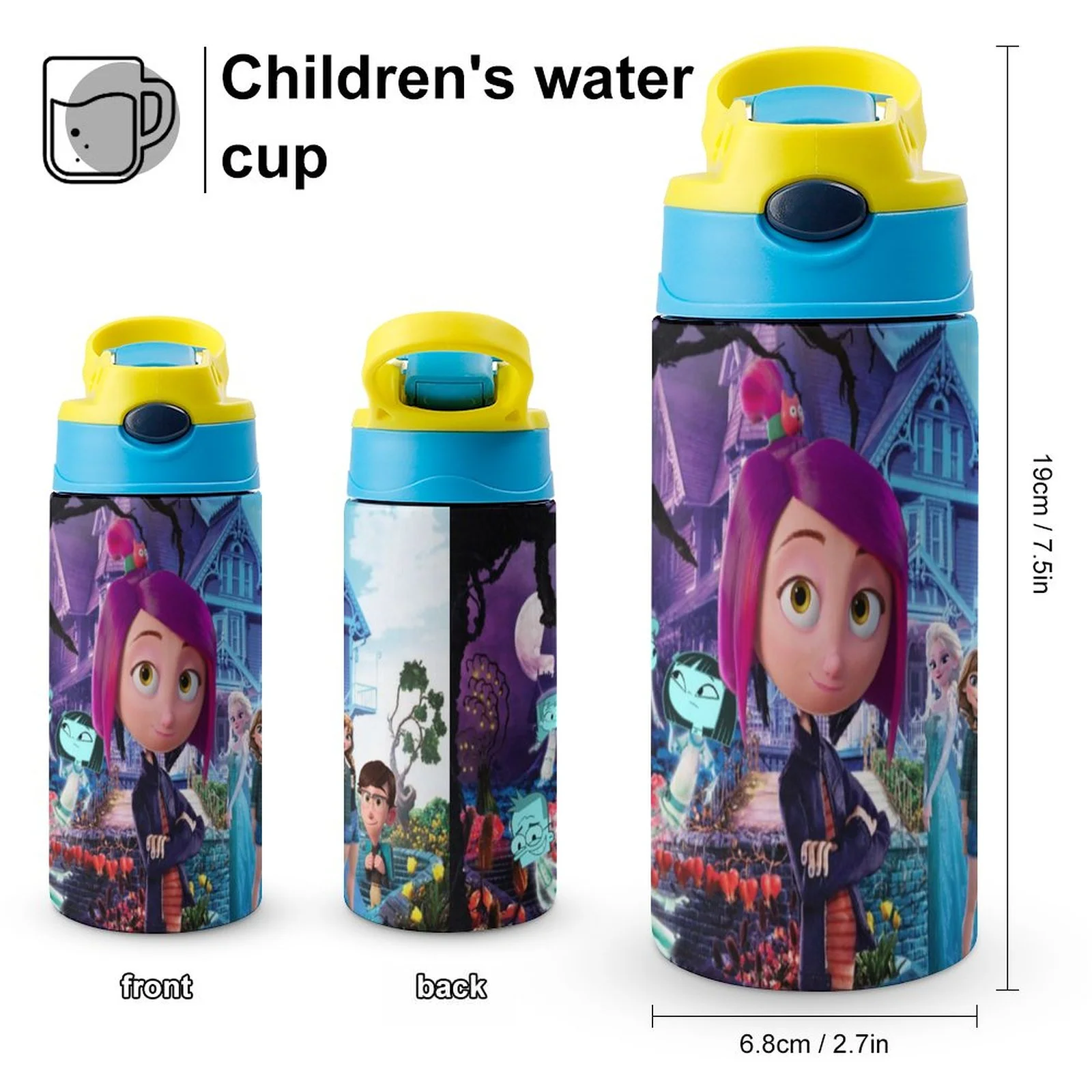 Two World Coraline Kid's Insulated Water Bottle With Straw Vacuum Stainless Steel Cup Leak-Proof Children Toddler Thermoses