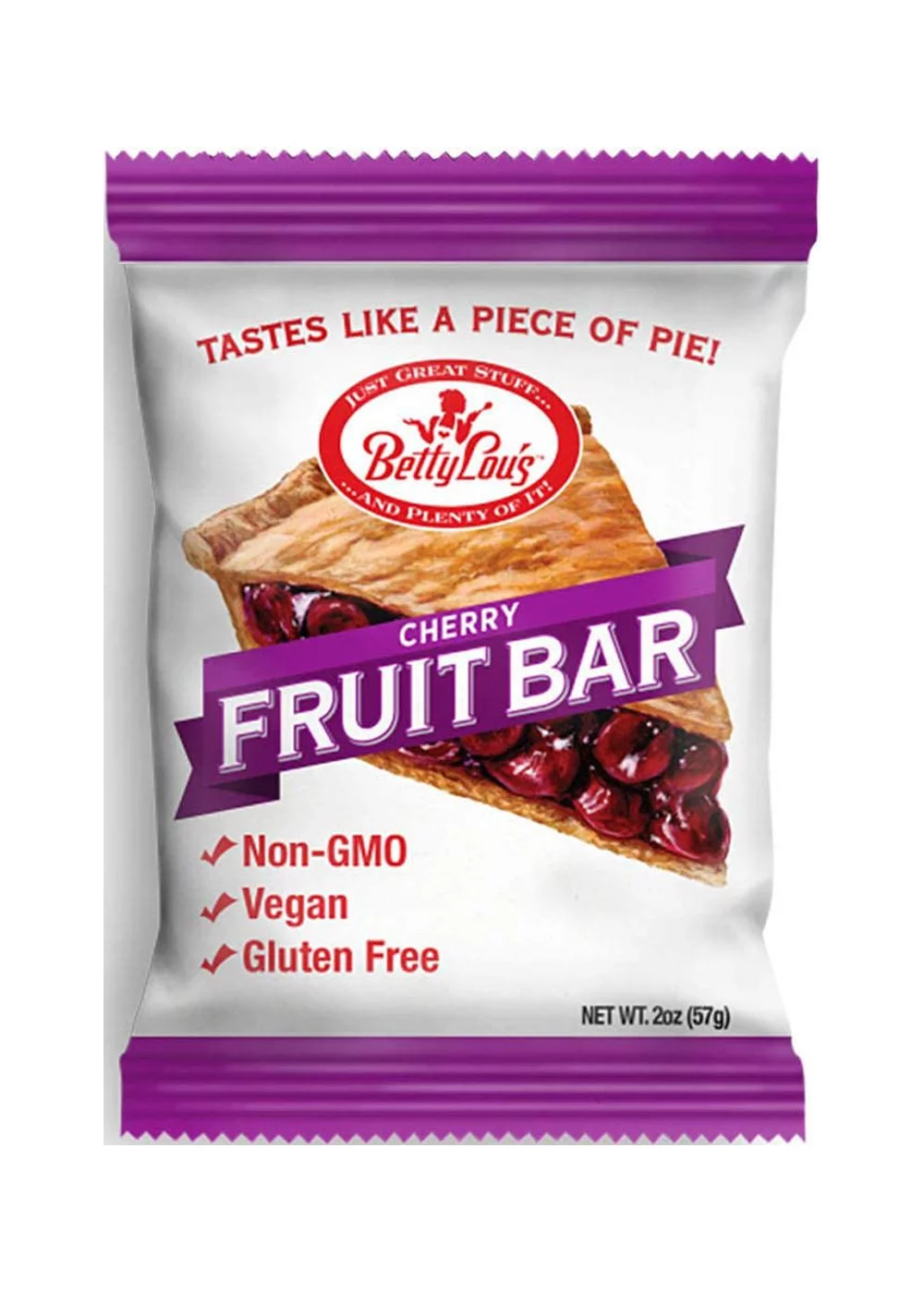 Betty Lou's Cherry Fruit Bars, Vegan, Gluten Free, Dairy Free Snacks 12 Ct.