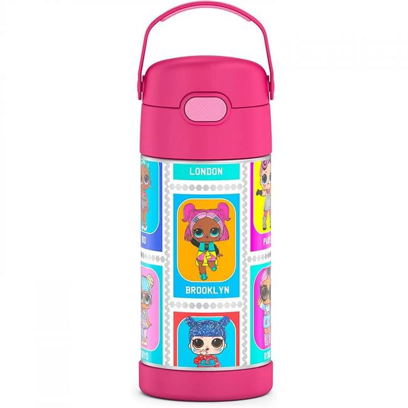 Thermos Funtainer 12 Ounce Stainless Steel Vacuum Insulated Kids Straw Bottle Baby Shark