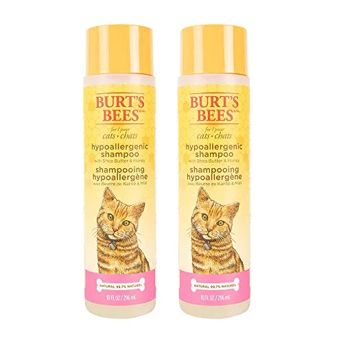 Burt's Bees For Cats Natural Hypoallergenic Shampoo With Shea Butter and Honey | Cat Shampoo, 10 Ounces - 2 Pack